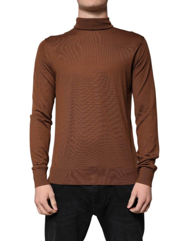 Dolce & Gabbana Brown Cashmere Turtleneck Pullover Sweater - Hilstor