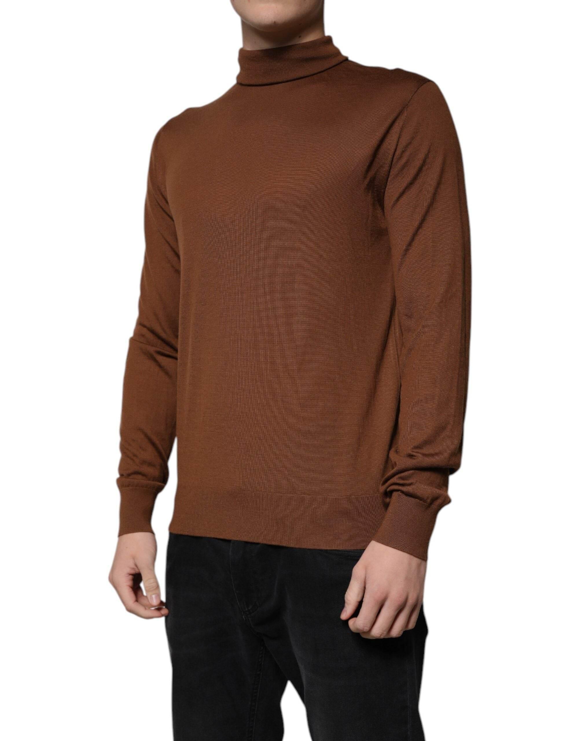 Dolce & Gabbana Brown Cashmere Turtleneck Pullover Sweater - Hilstor