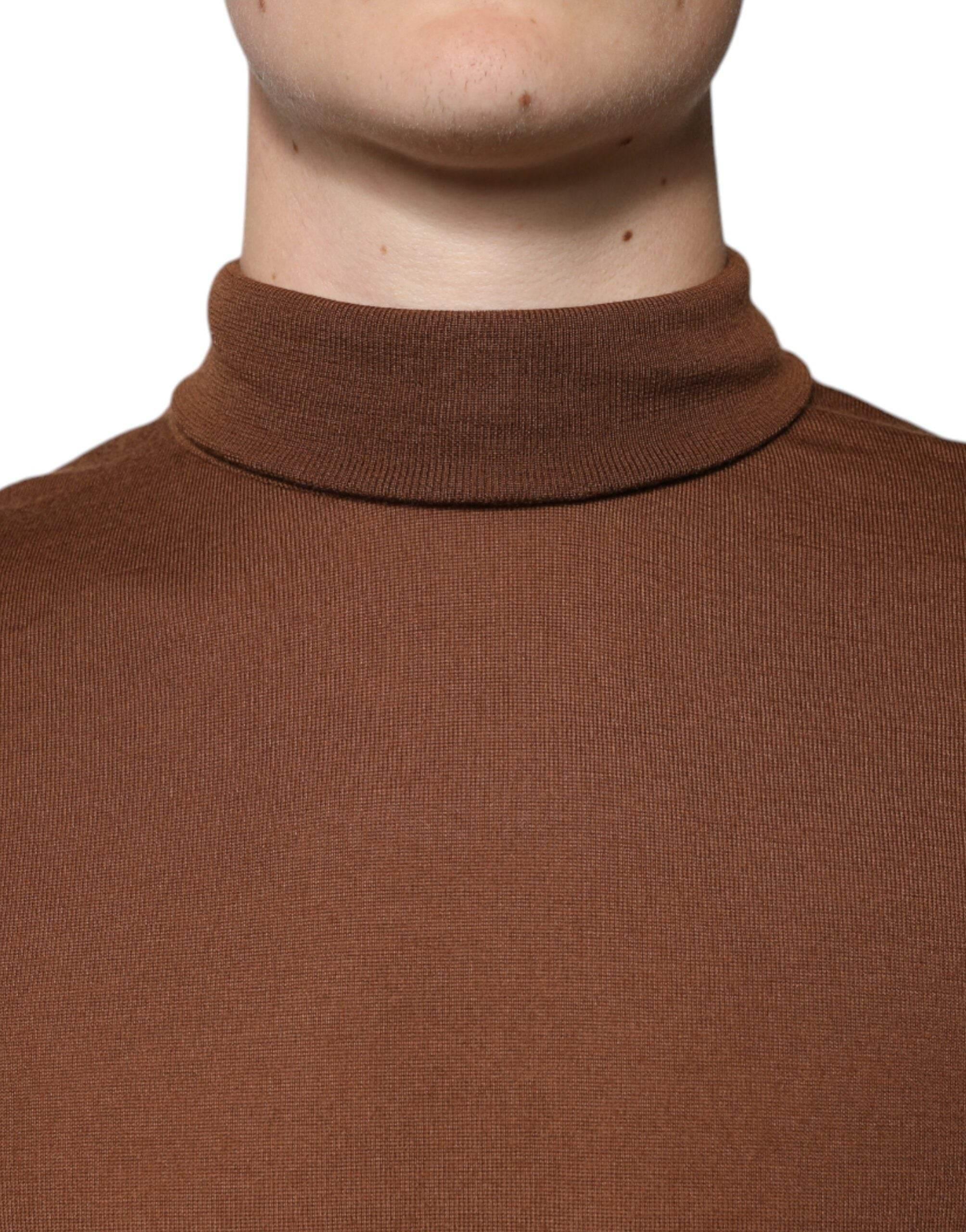 Dolce & Gabbana Brown Cashmere Turtleneck Pullover Sweater - Hilstor