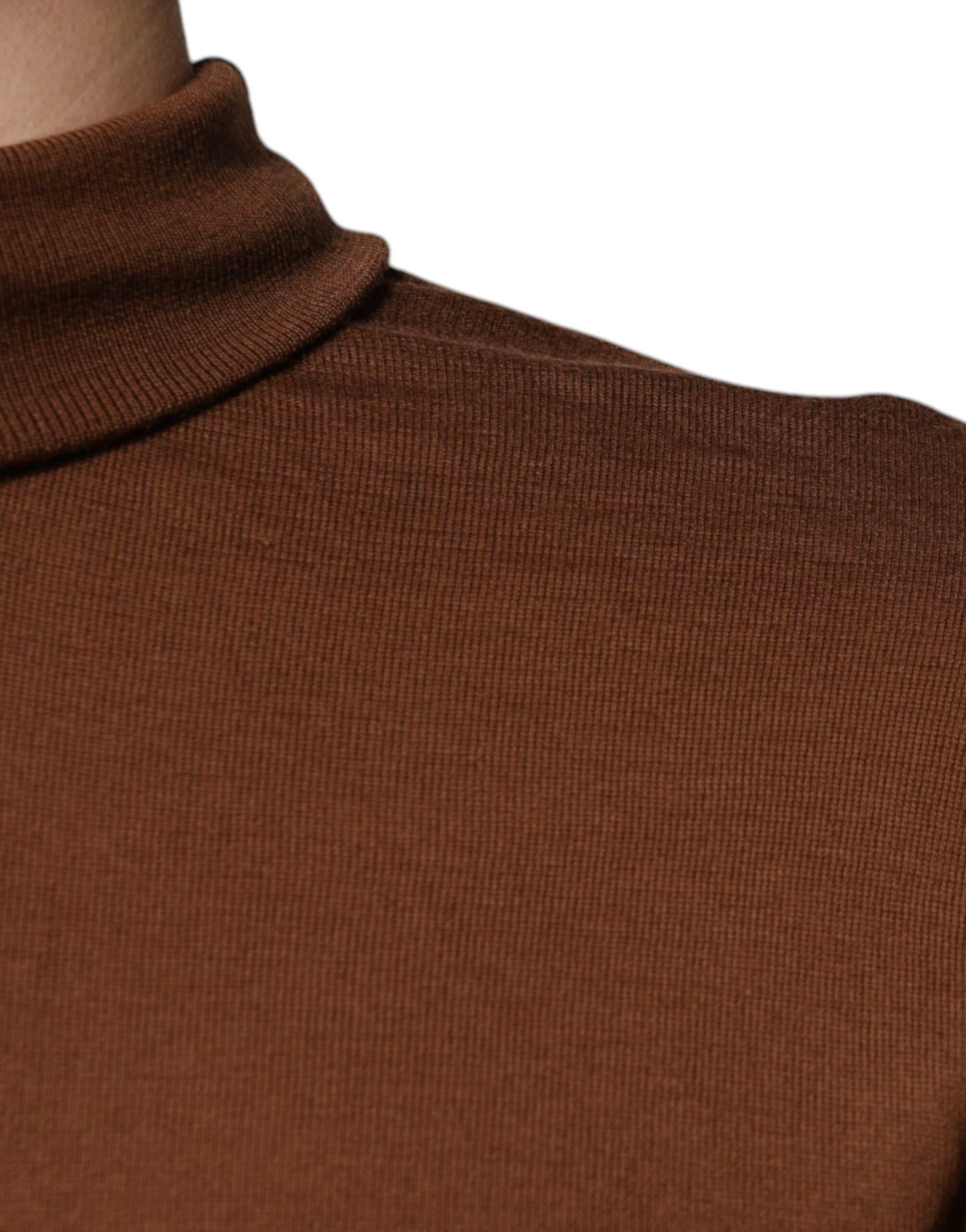 Dolce & Gabbana Brown Cashmere Turtleneck Pullover Sweater - Hilstor