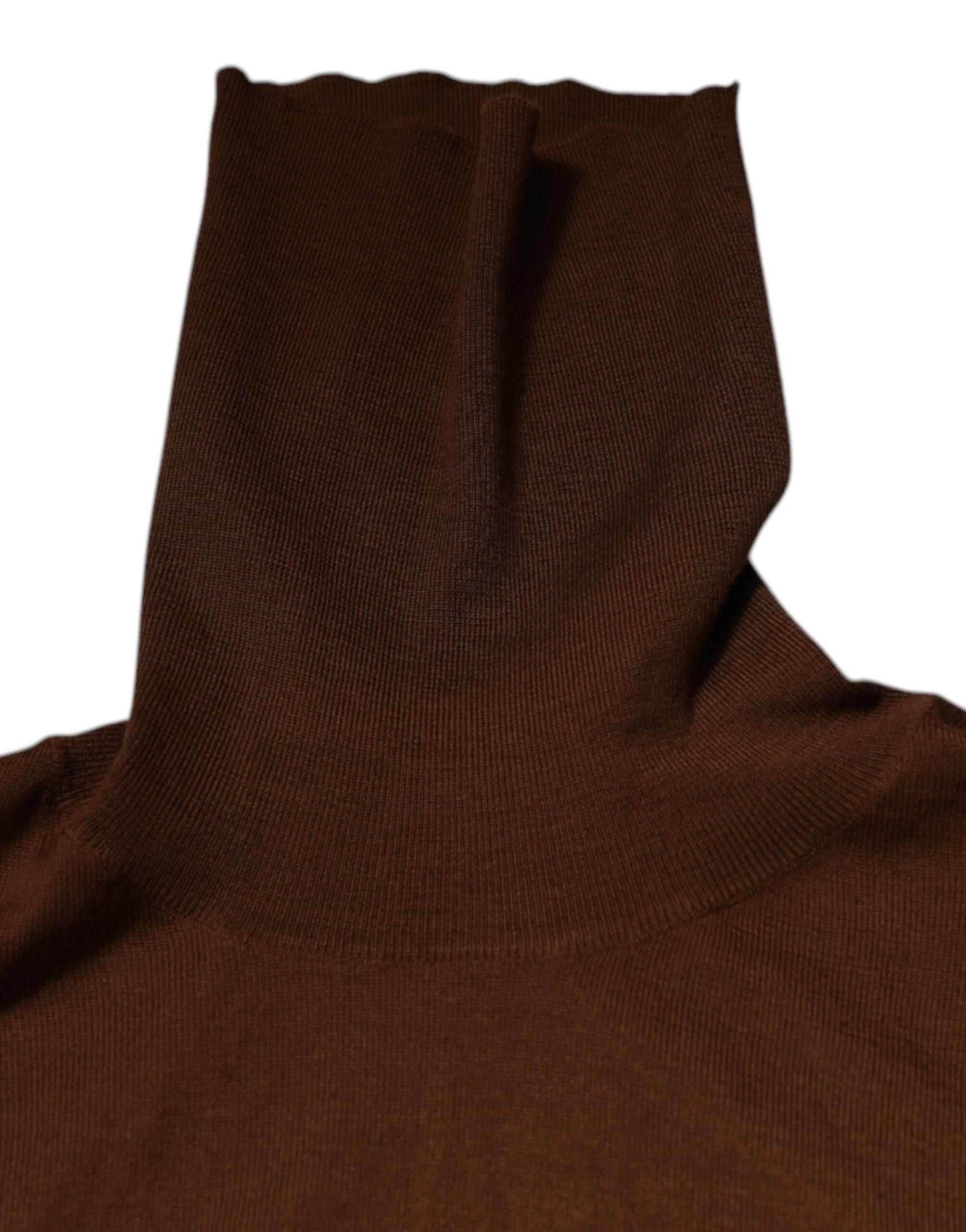 Dolce & Gabbana Brown Cashmere Turtleneck Pullover Sweater - Hilstor