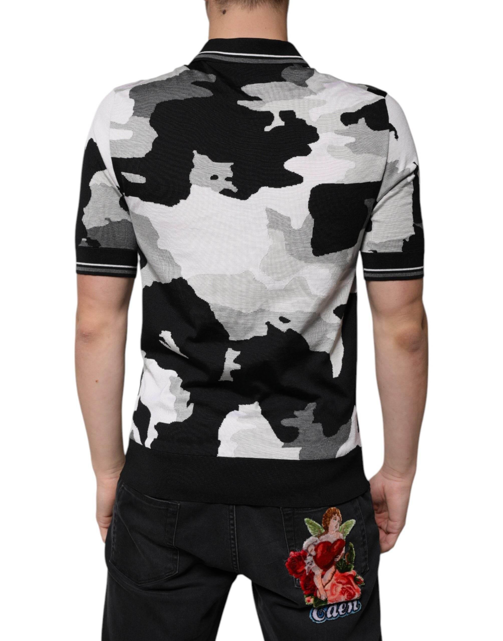 Dolce & Gabbana Multicolor Camouflage Collared Polo T-shirt - Hilstor