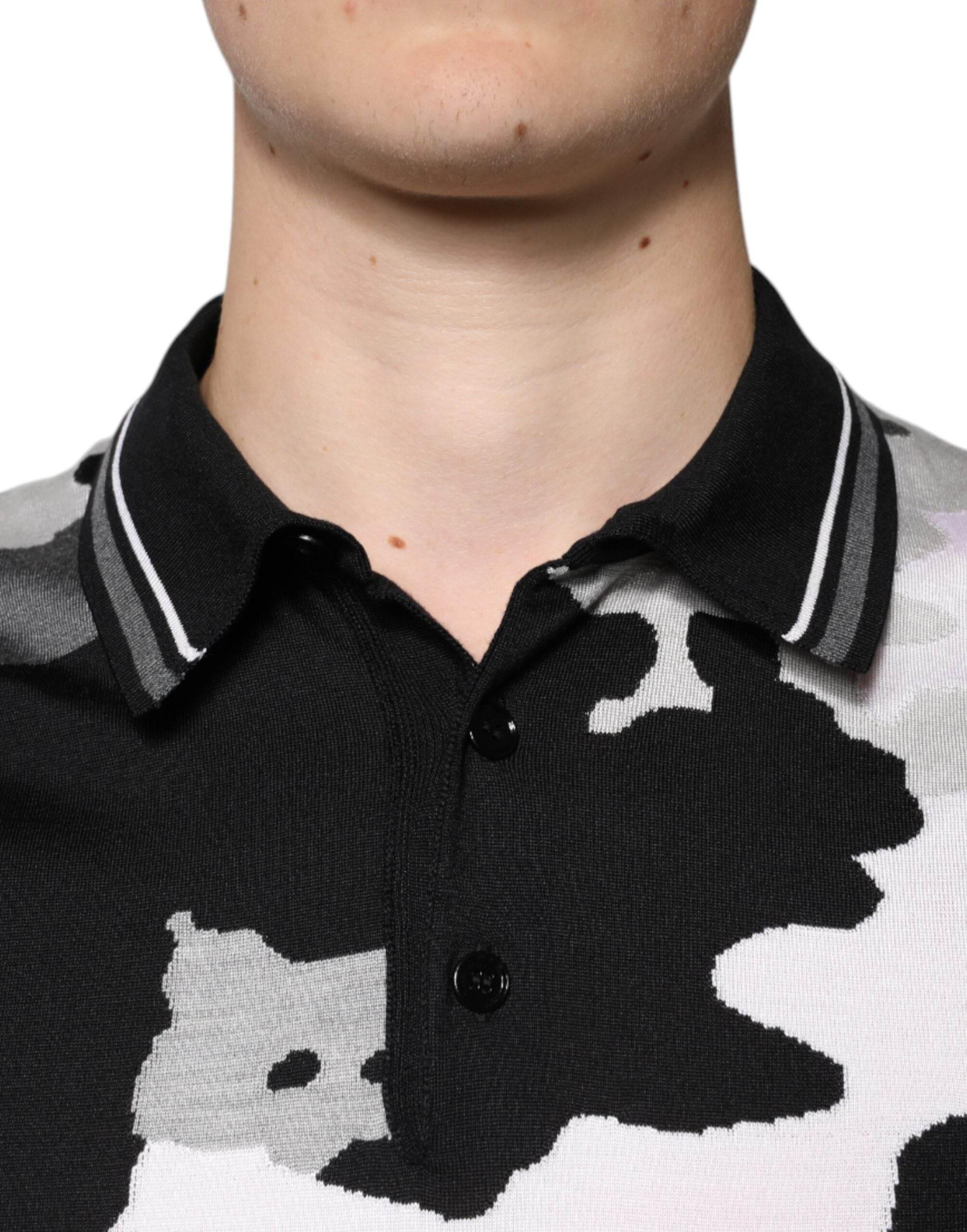 Dolce & Gabbana Multicolor Camouflage Collared Polo T-shirt - Hilstor