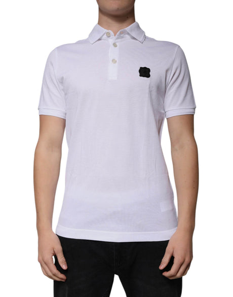 Dolce & Gabbana White Collared Short Sleeves Polo T-shirt - Hilstor