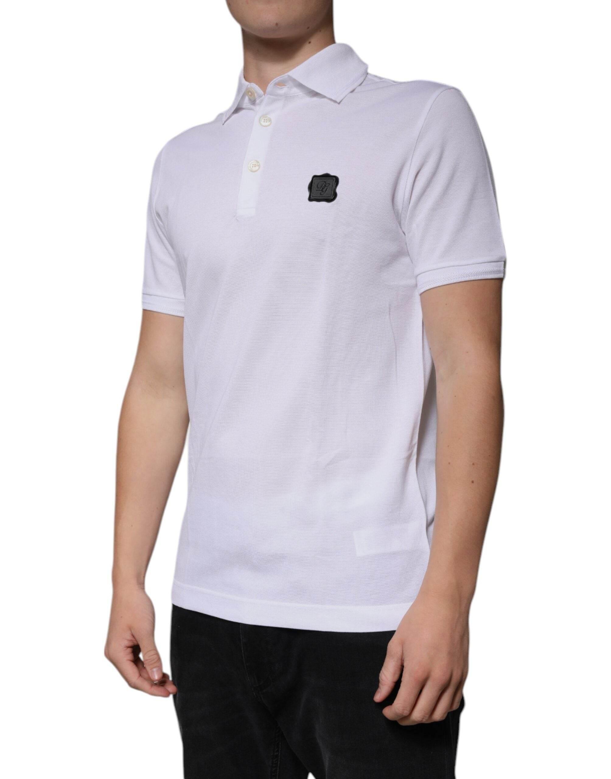 Dolce & Gabbana White Collared Short Sleeves Polo T-shirt - Hilstor