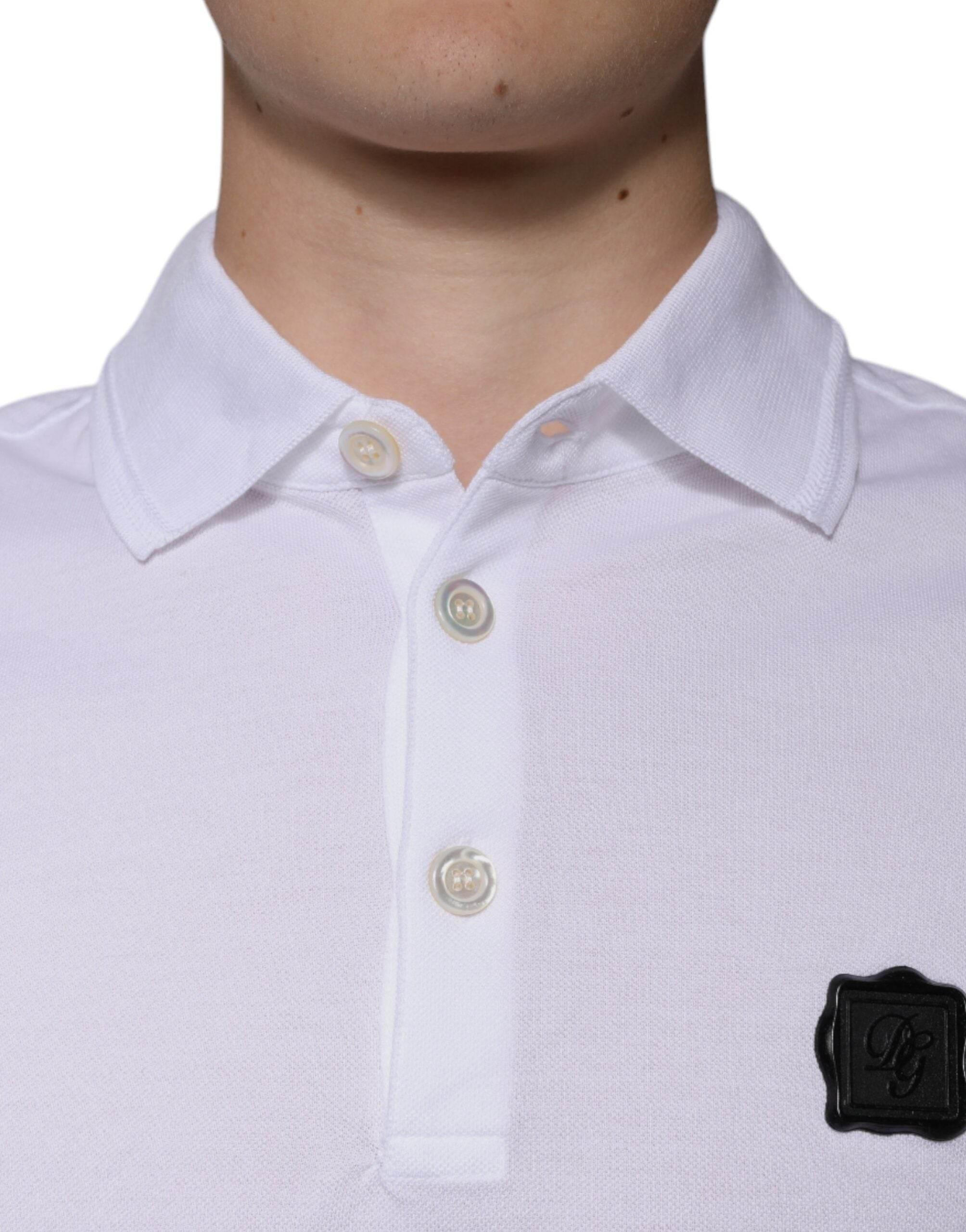 Dolce & Gabbana White Collared Short Sleeves Polo T-shirt - Hilstor