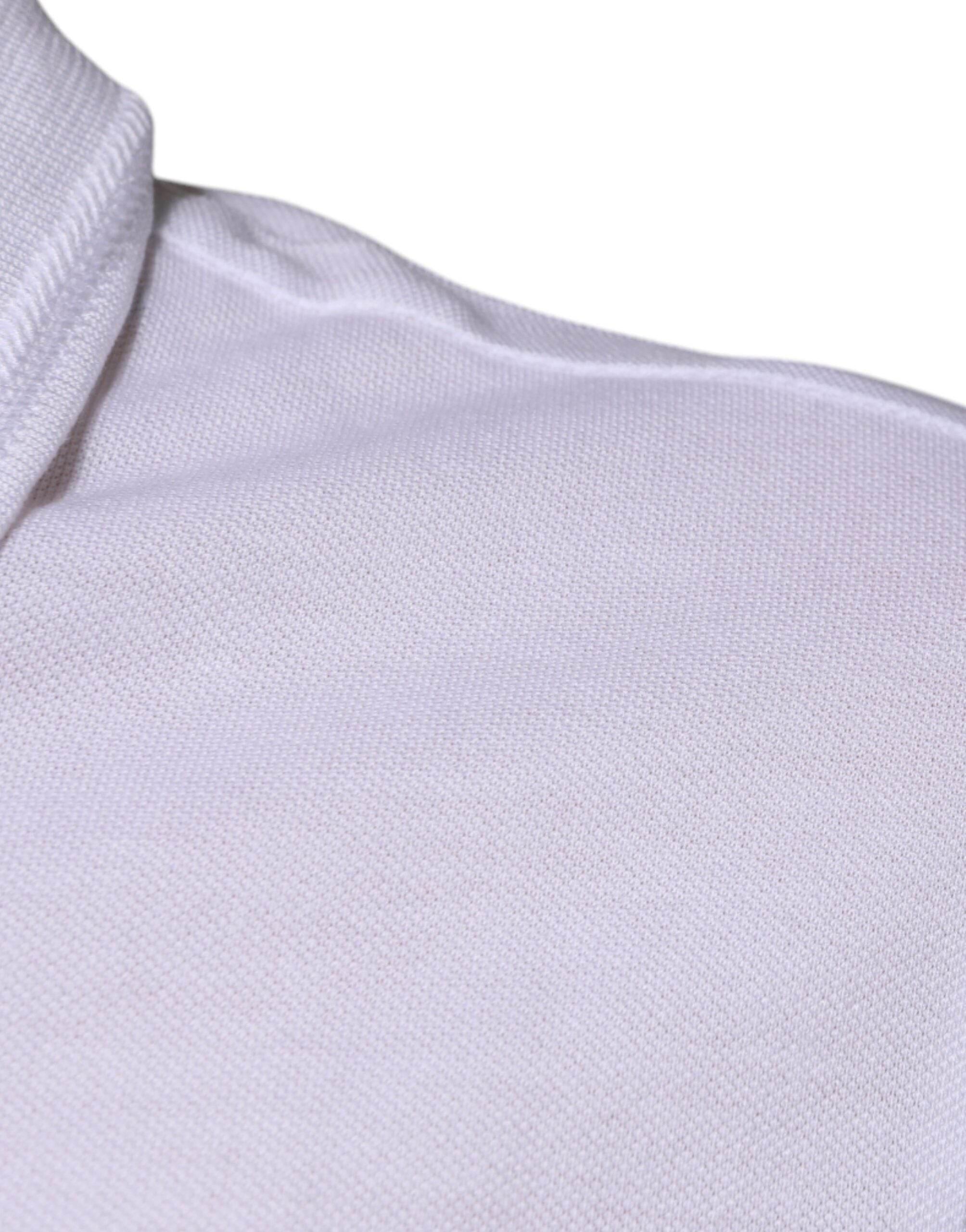 Dolce & Gabbana White Collared Short Sleeves Polo T-shirt - Hilstor