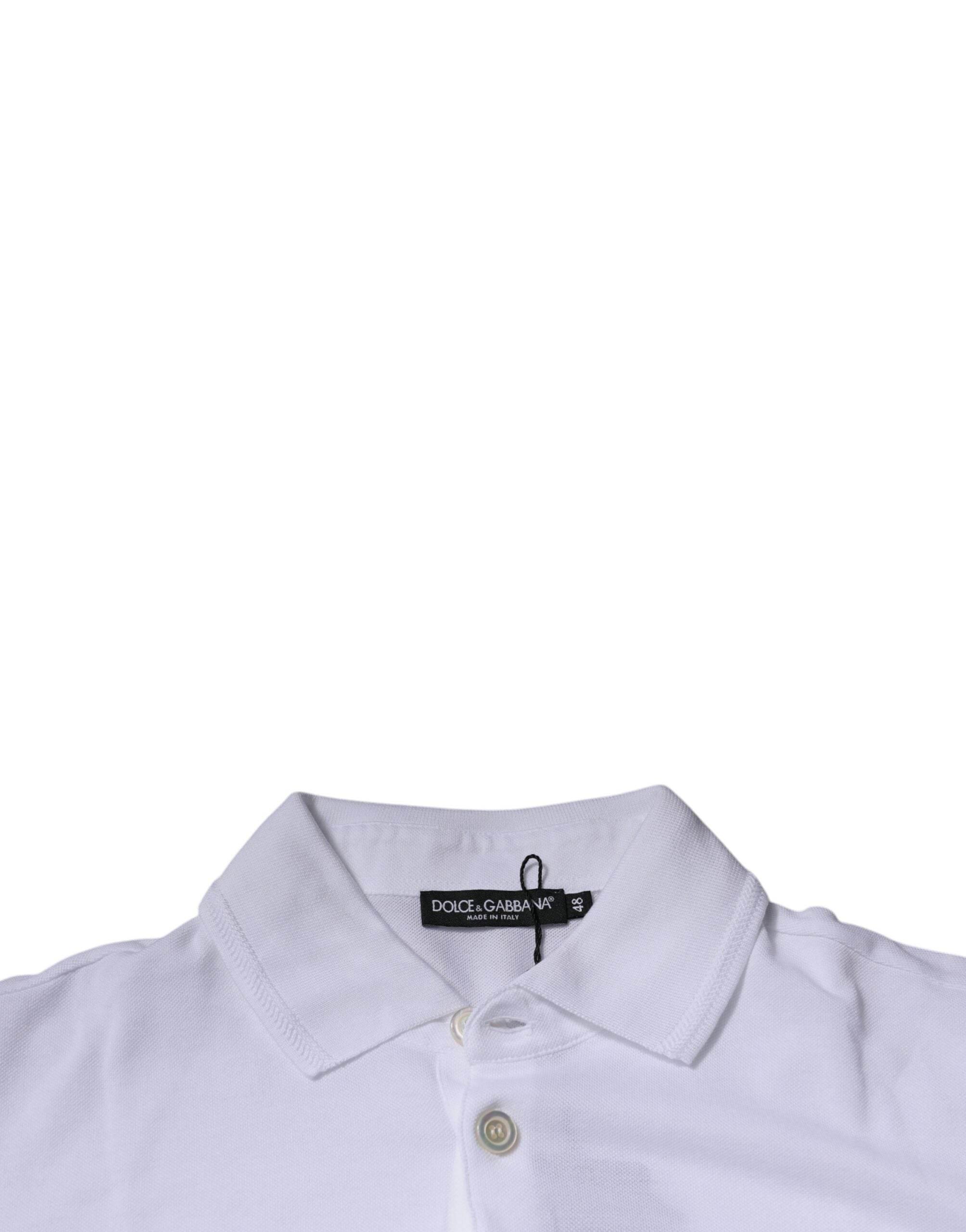 Dolce & Gabbana White Collared Short Sleeves Polo T-shirt - Hilstor