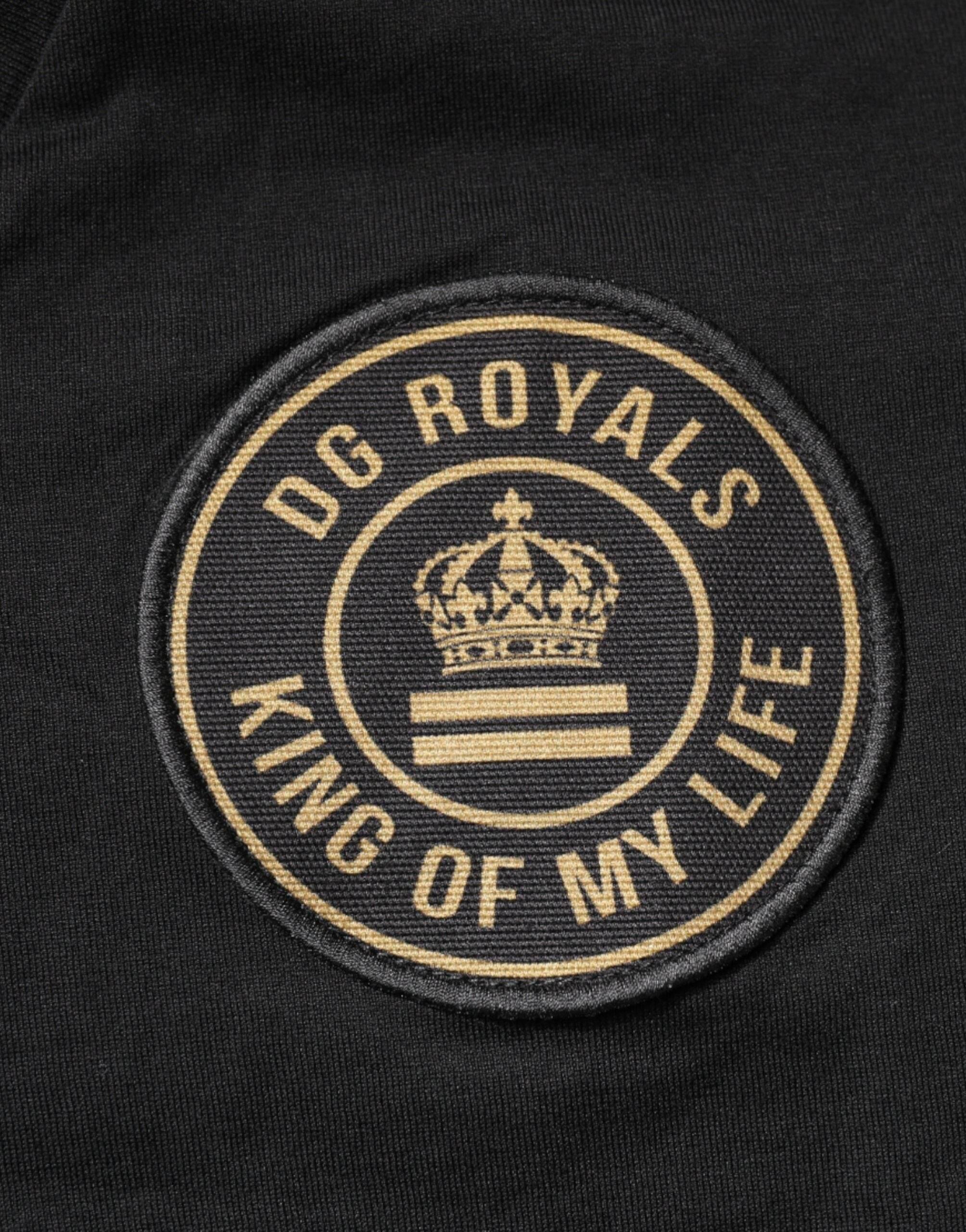 Dolce & Gabbana Black Cotton Logo Vneck Short Sleeve T-shirt - Hilstor