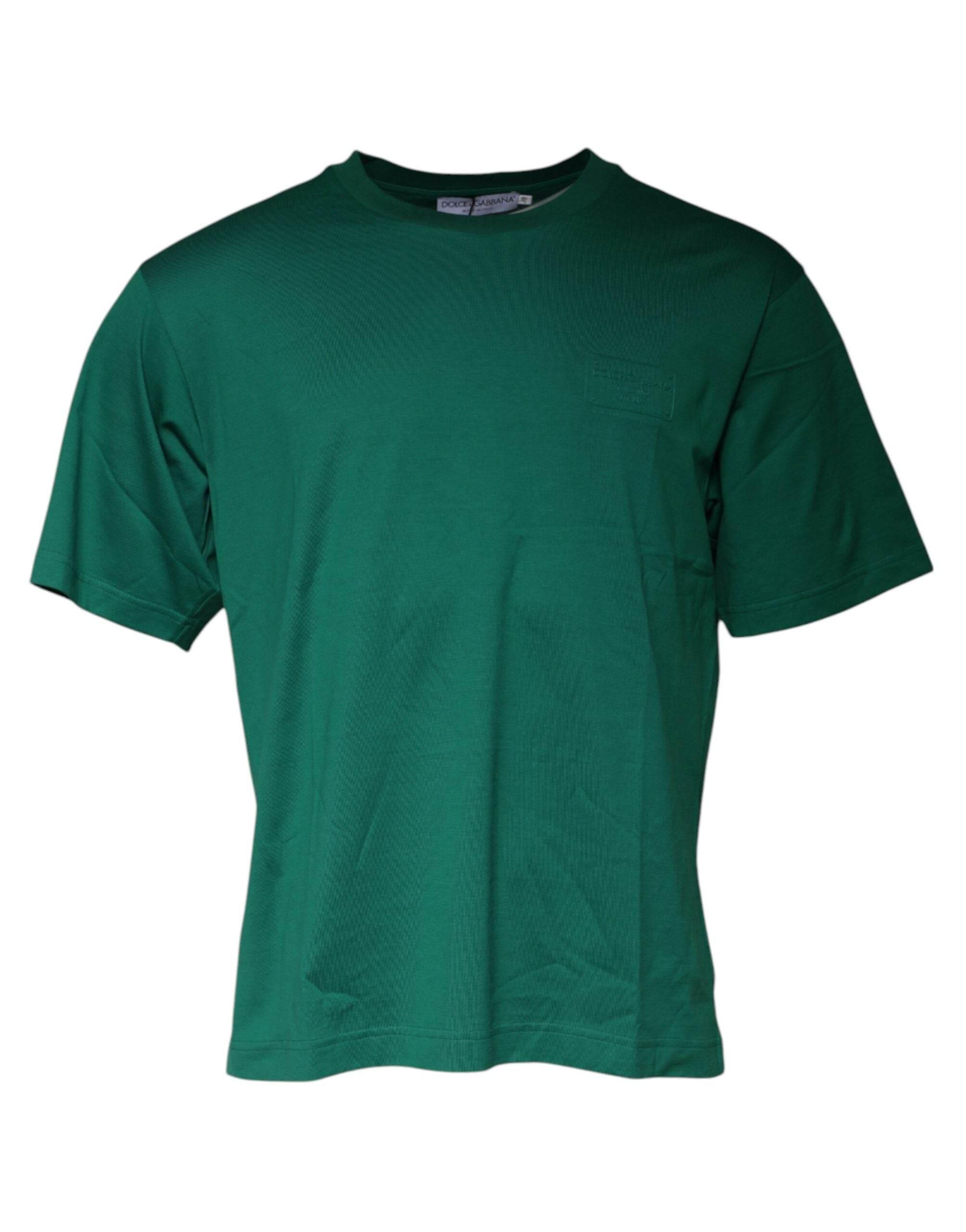 Dolce & Gabbana Green Logo Crew Neck Short Sleeves T-shirt - Hilstor