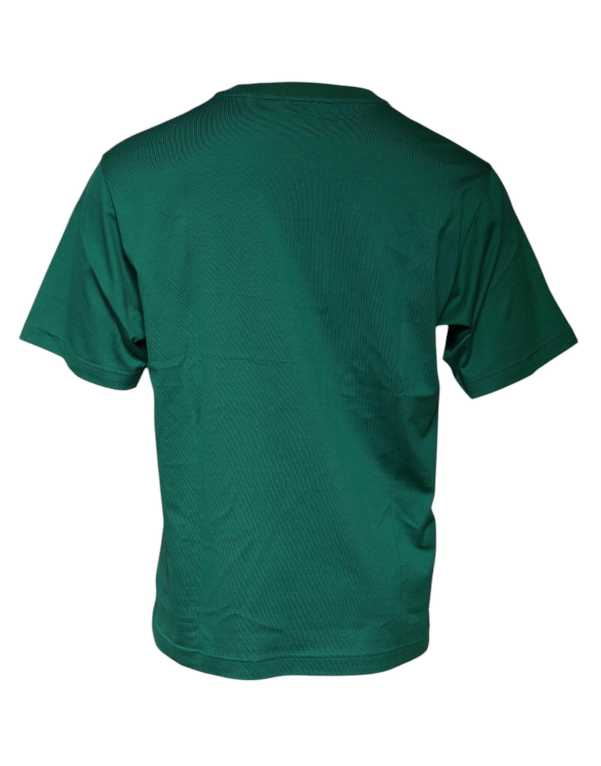 Dolce & Gabbana Green Logo Crew Neck Short Sleeves T-shirt - Hilstor