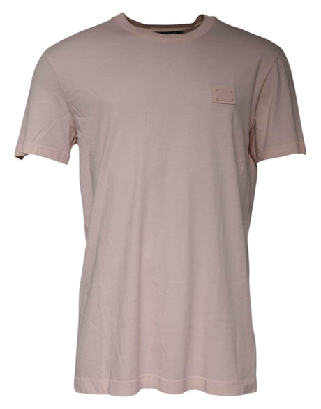 Dolce & Gabbana Beige Logo Crew Neck Short Sleeves T-shirt - Hilstor