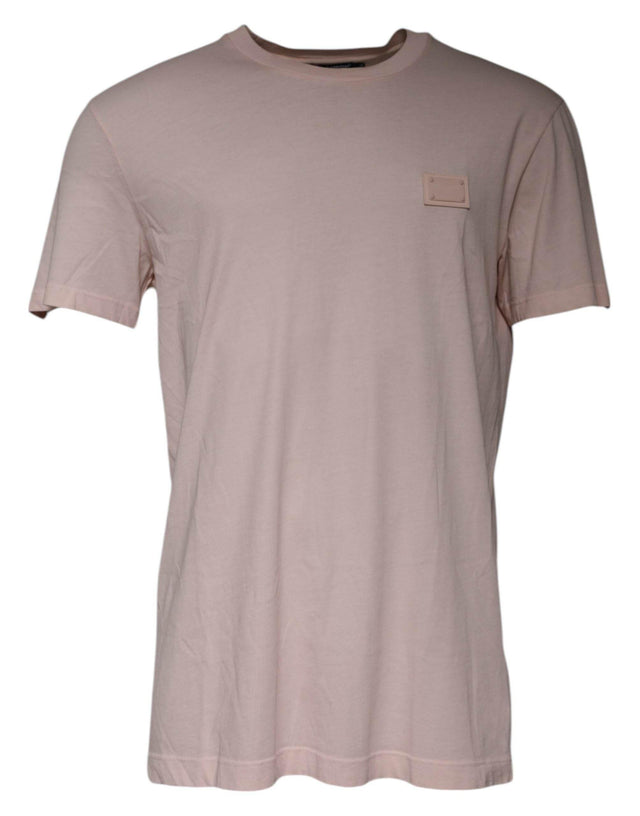 Dolce & Gabbana Beige Logo Crew Neck Short Sleeves T-shirt - Hilstor