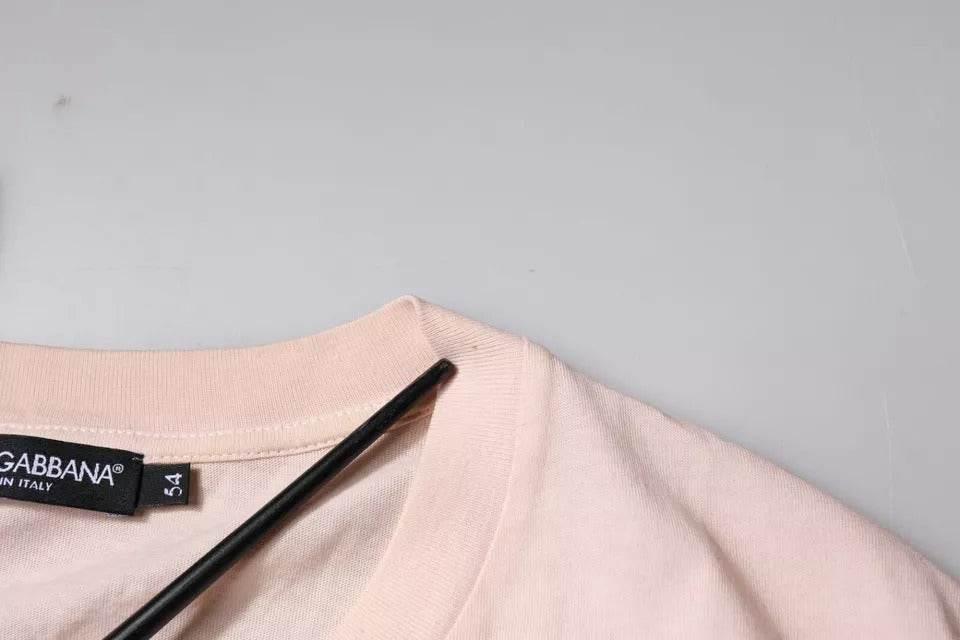 Dolce & Gabbana Beige Logo Crew Neck Short Sleeves T-shirt - Hilstor