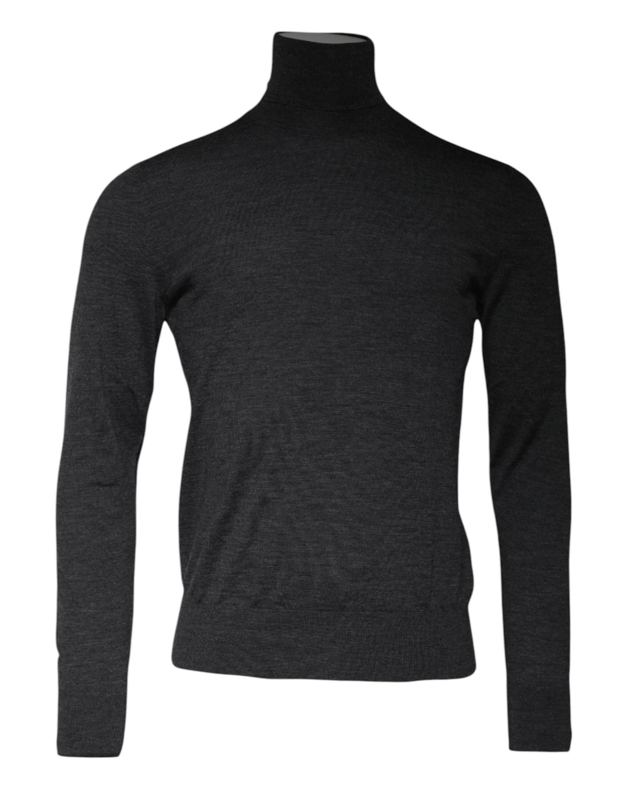 Dolce & Gabbana Gray Wool Knit Turtleneck Pullover Sweater - Hilstor