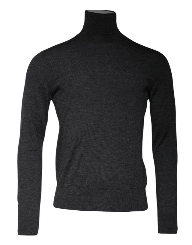 Dolce & Gabbana Gray Wool Knit Turtleneck Pullover Sweater - Hilstor