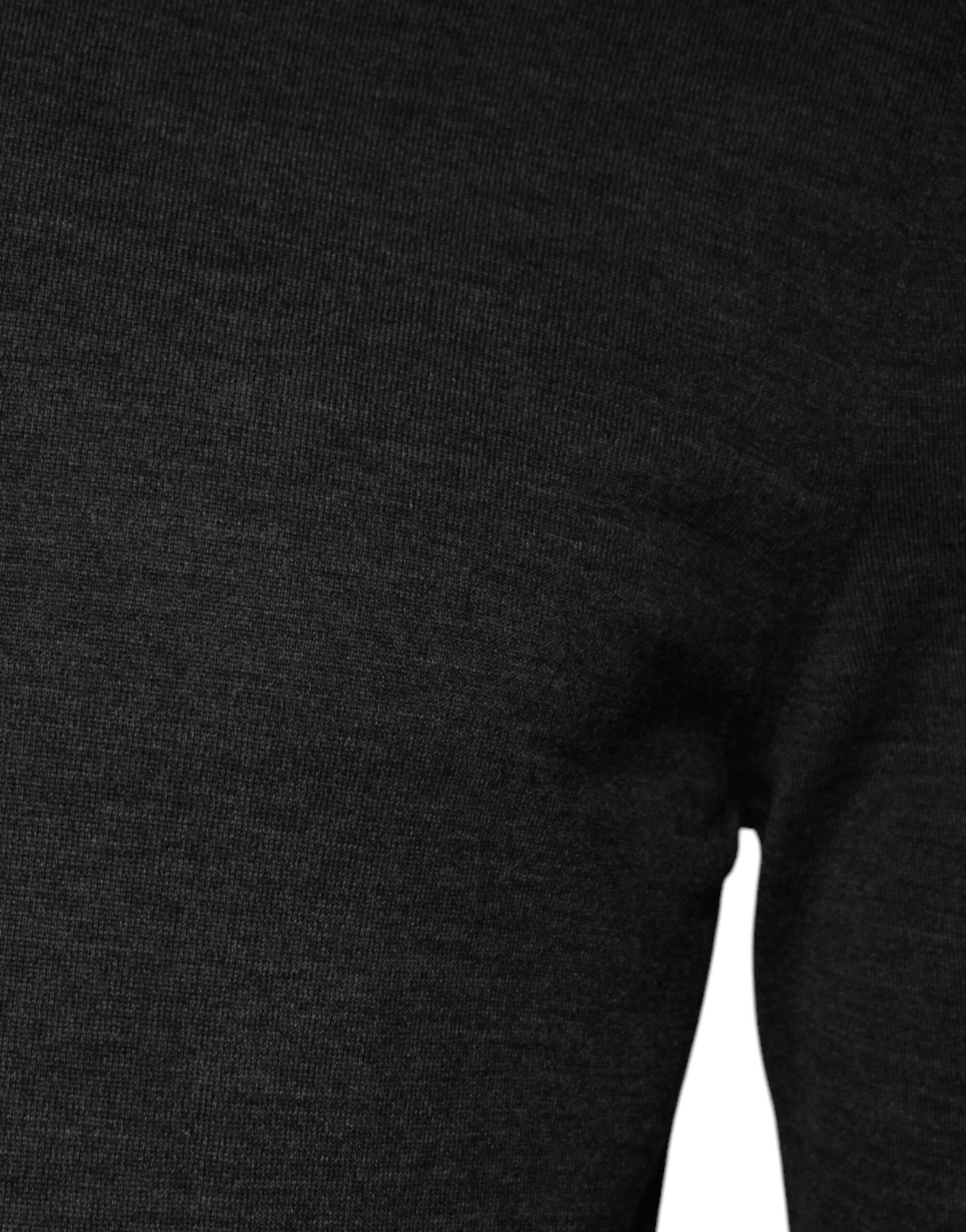 Dolce & Gabbana Gray Wool Knit Turtleneck Pullover Sweater - Hilstor