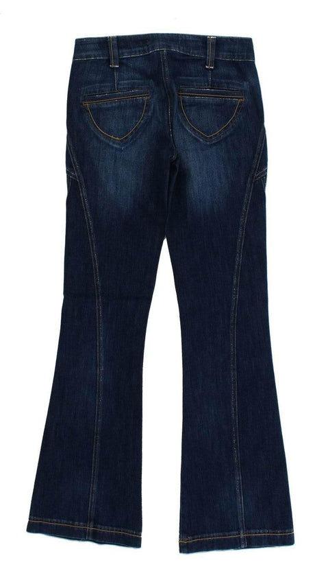 Cavalli Blue Cotton Stretch Low Waist Jeans - Hilstor