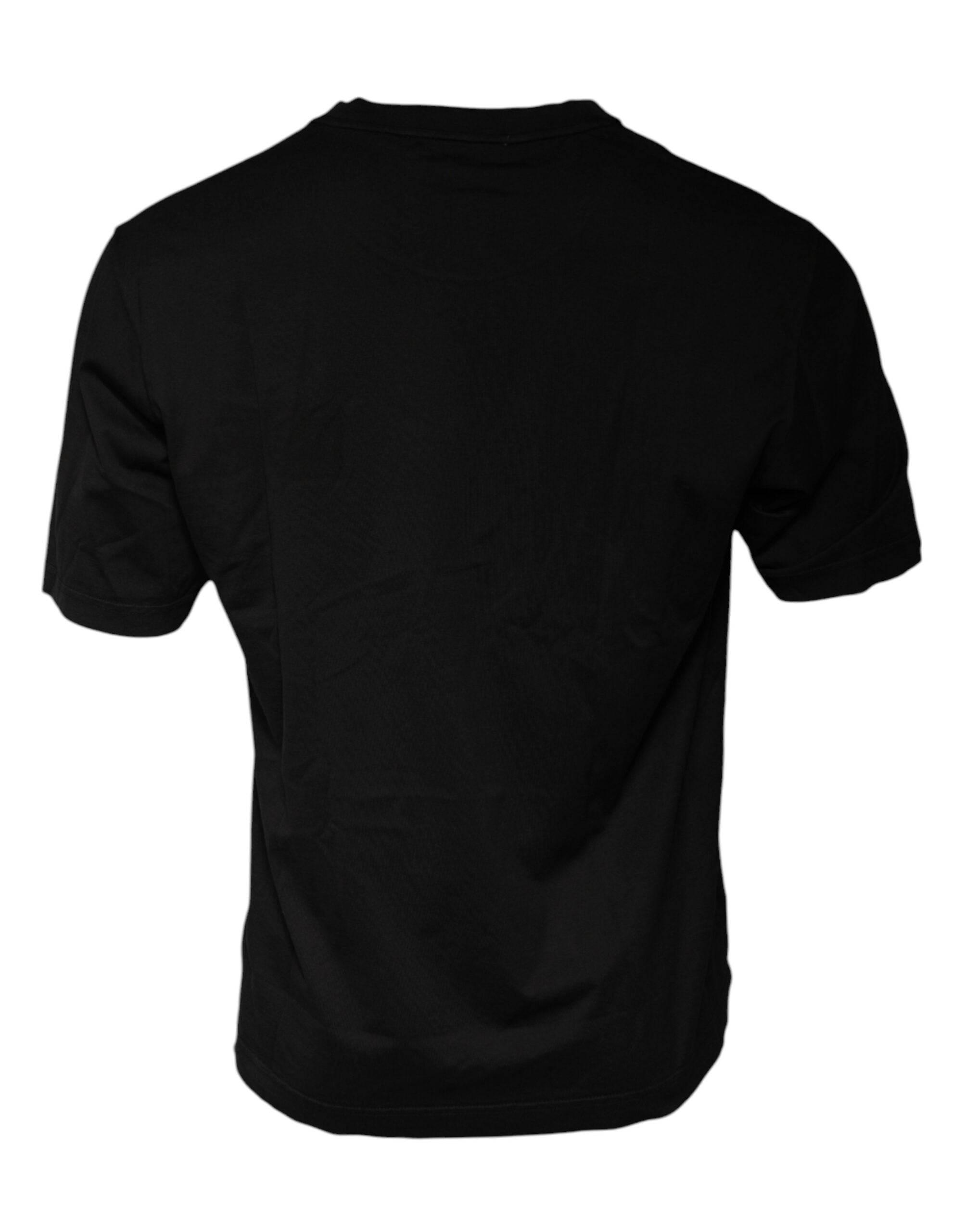 Dolce & Gabbana Black Cotton Crew Neck Short Sleeves T-shirt - Hilstor