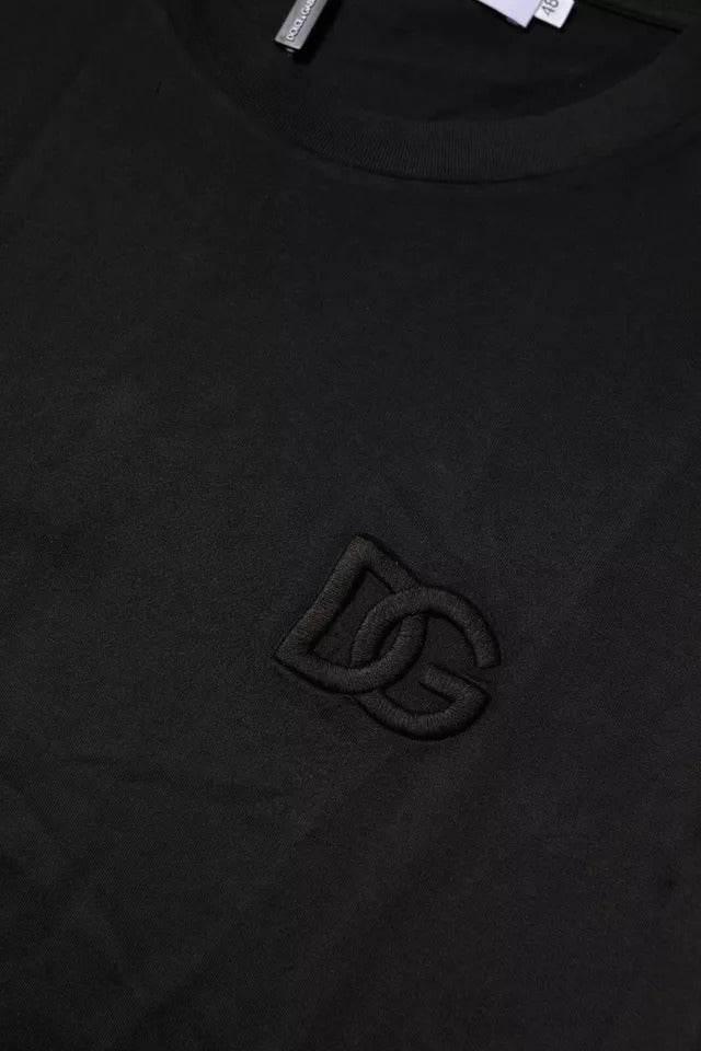 Dolce & Gabbana Black Cotton Crew Neck Short Sleeves T-shirt - Hilstor