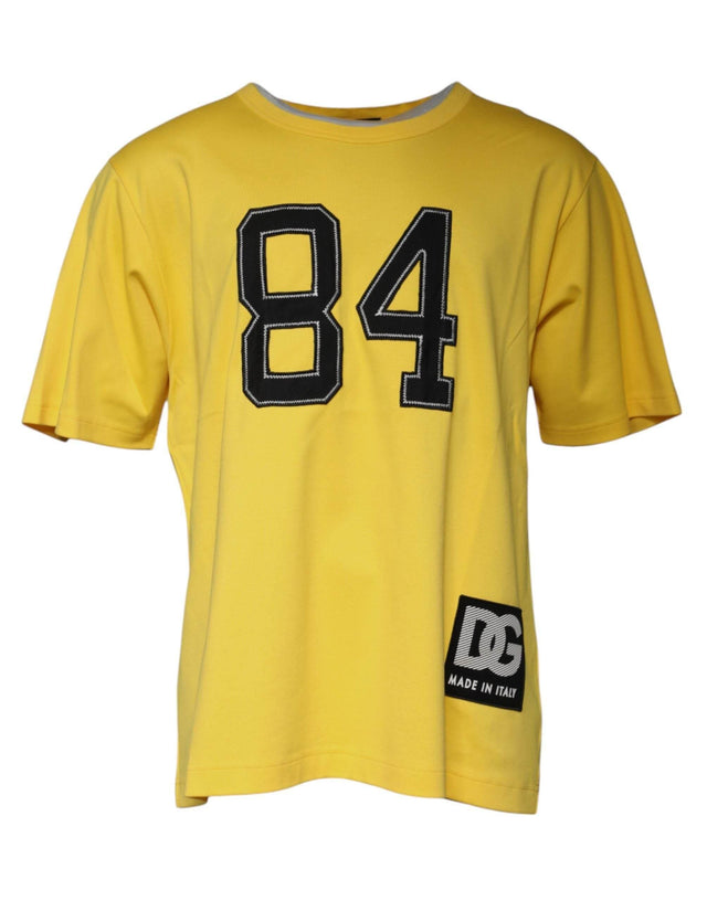 Dolce & Gabbana Yellow Crew Neck Short Sleeves T-shirt - Hilstor