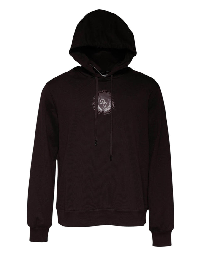 Dolce & Gabbana Brown Cotton Hooded Men Sweatshirt Sweater - Hilstor
