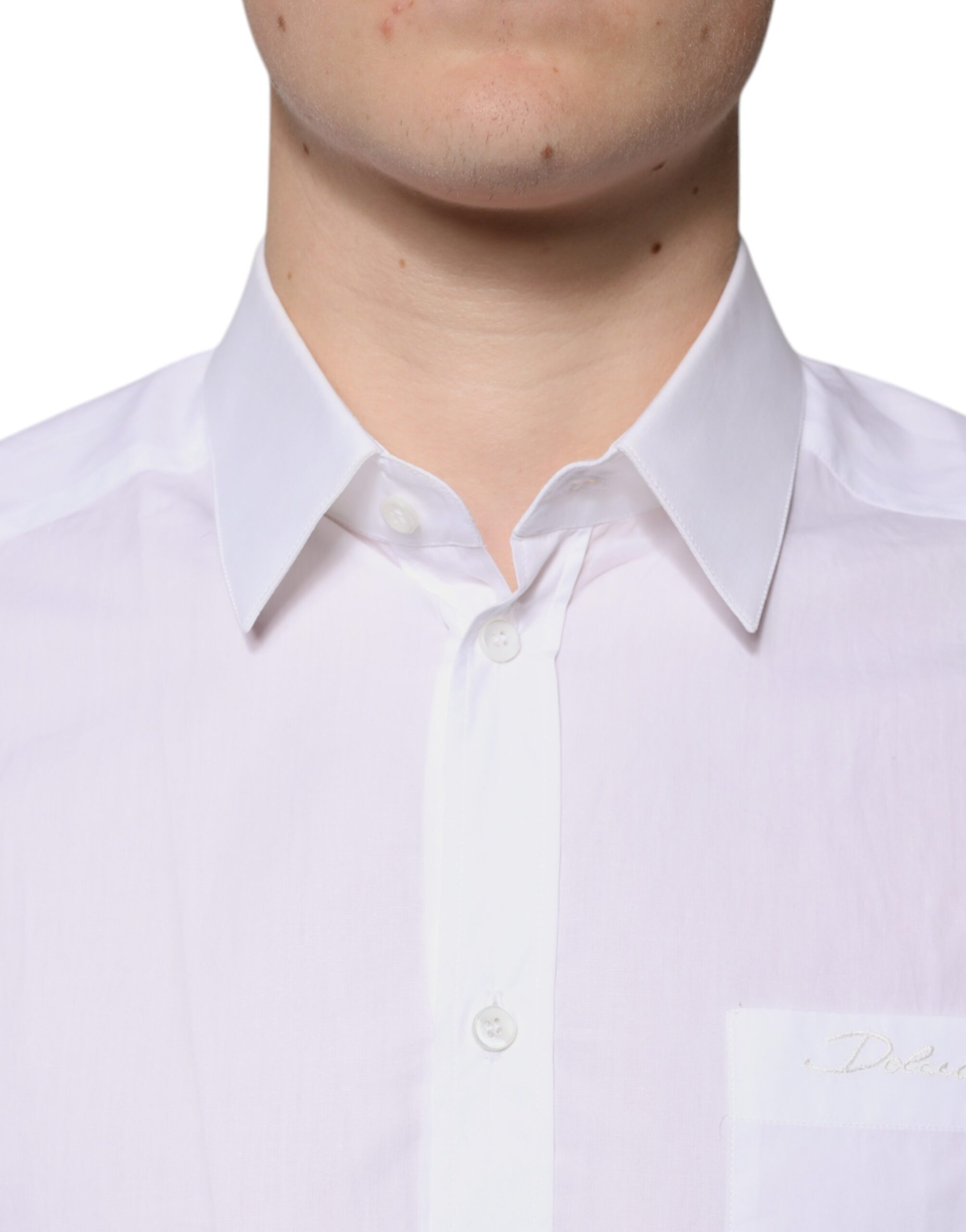 Dolce &amp; Gabbana hvid bomuld langærmet GOLD Dress Shirt
