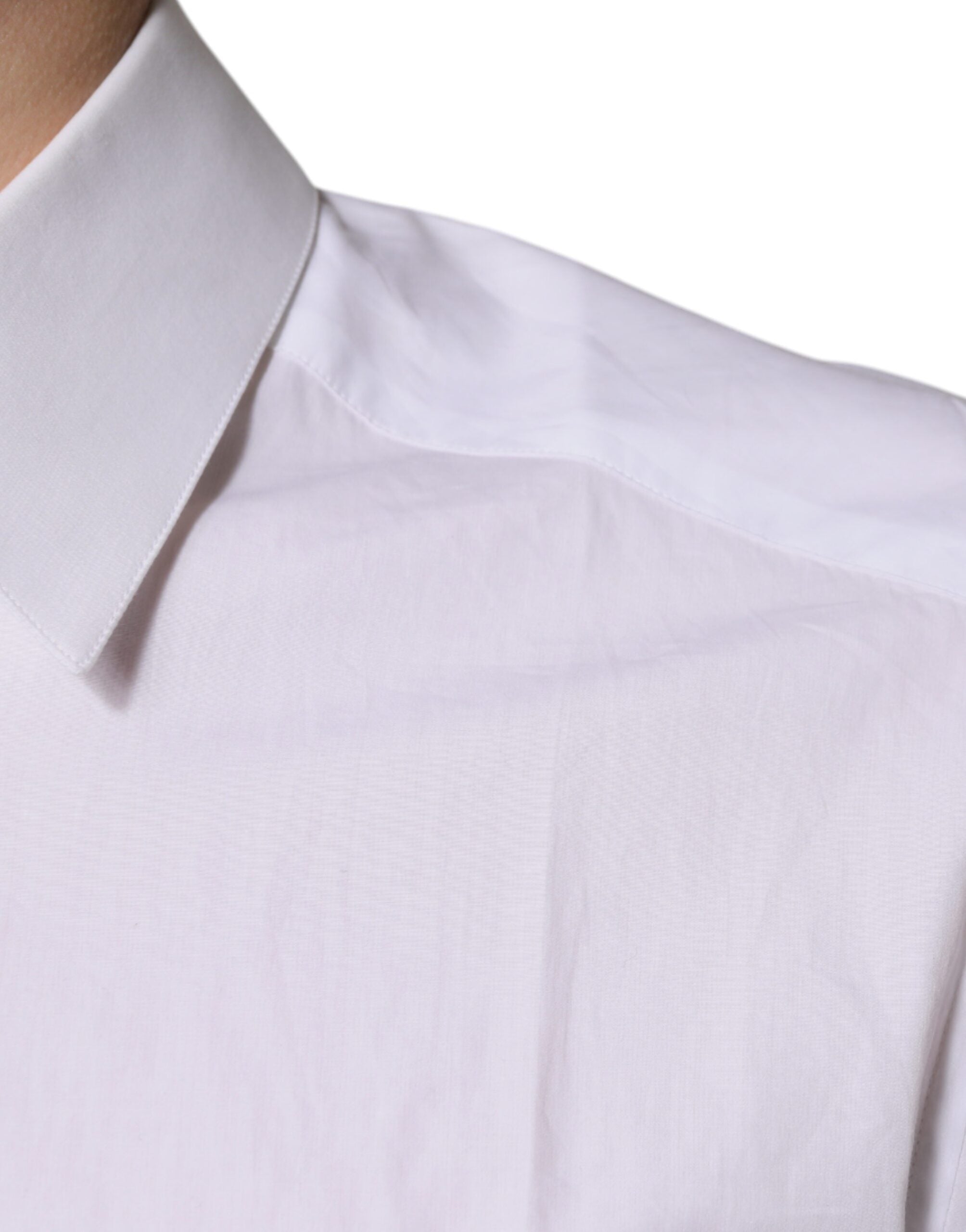 Dolce &amp; Gabbana hvid bomuld langærmet GOLD Dress Shirt