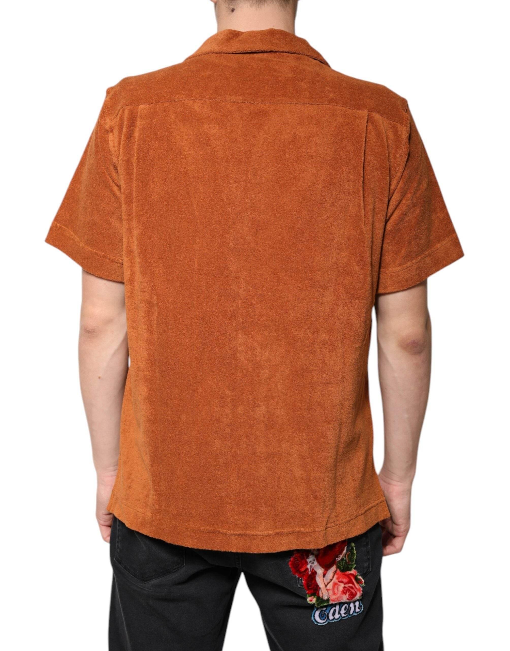 Dolce & Gabbana Hazel Cotton Velvet Button Down Collared Shirt - Hilstor