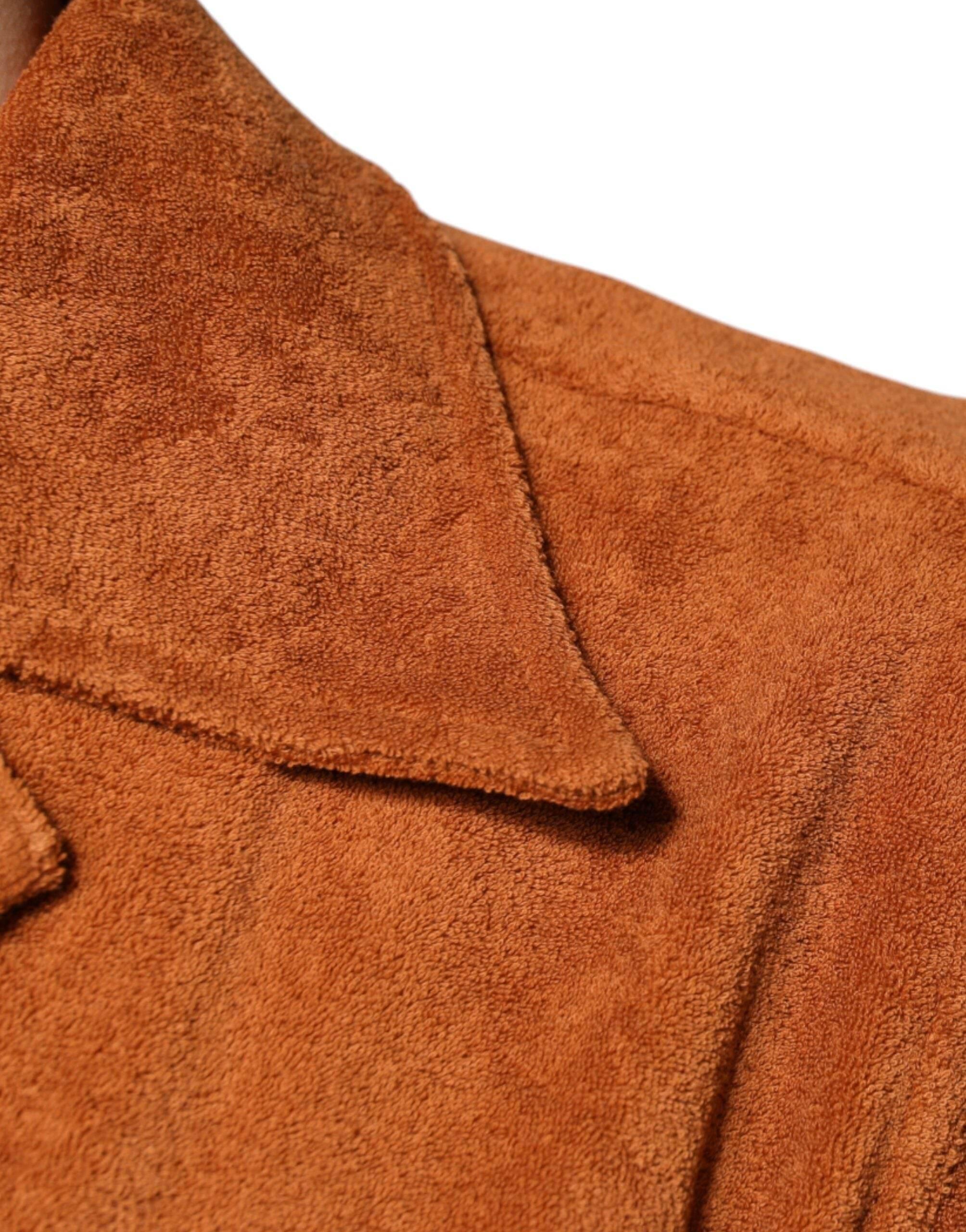 Dolce & Gabbana Hazel Cotton Velvet Button Down Collared Shirt - Hilstor