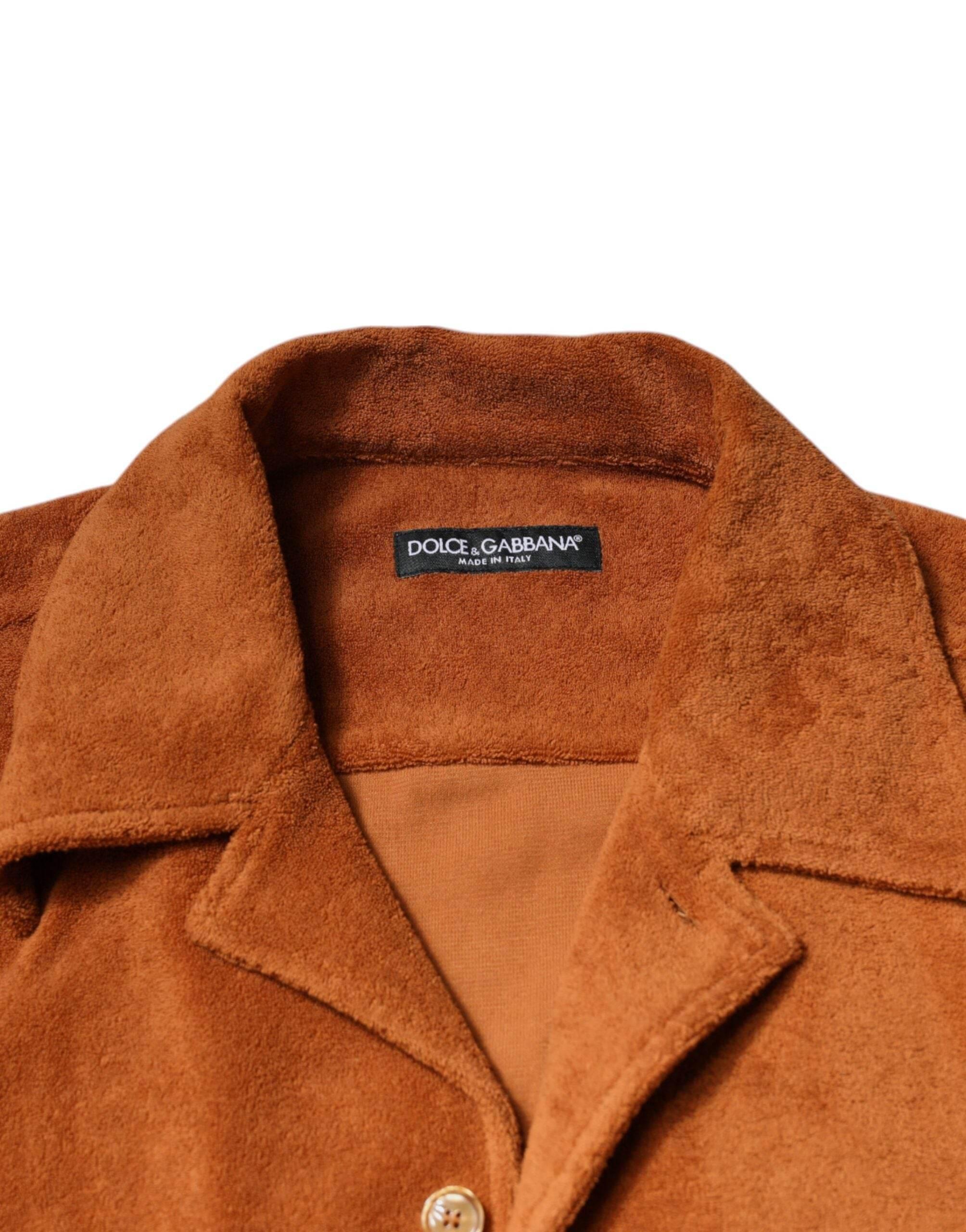 Dolce & Gabbana Hazel Cotton Velvet Button Down Collared Shirt - Hilstor