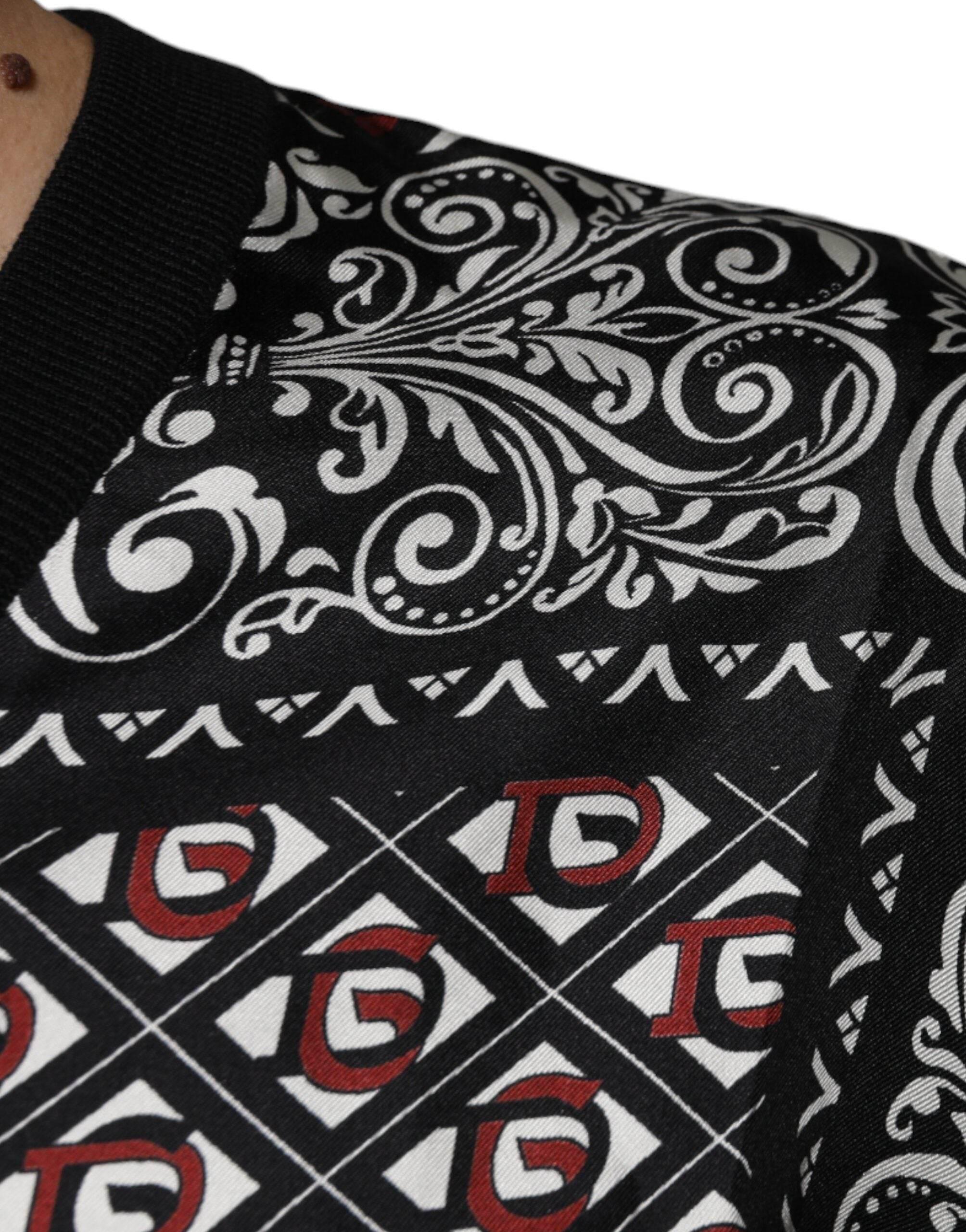 Dolce & Gabbana Black Logo Wool V-neck Pullover Sweater - Hilstor