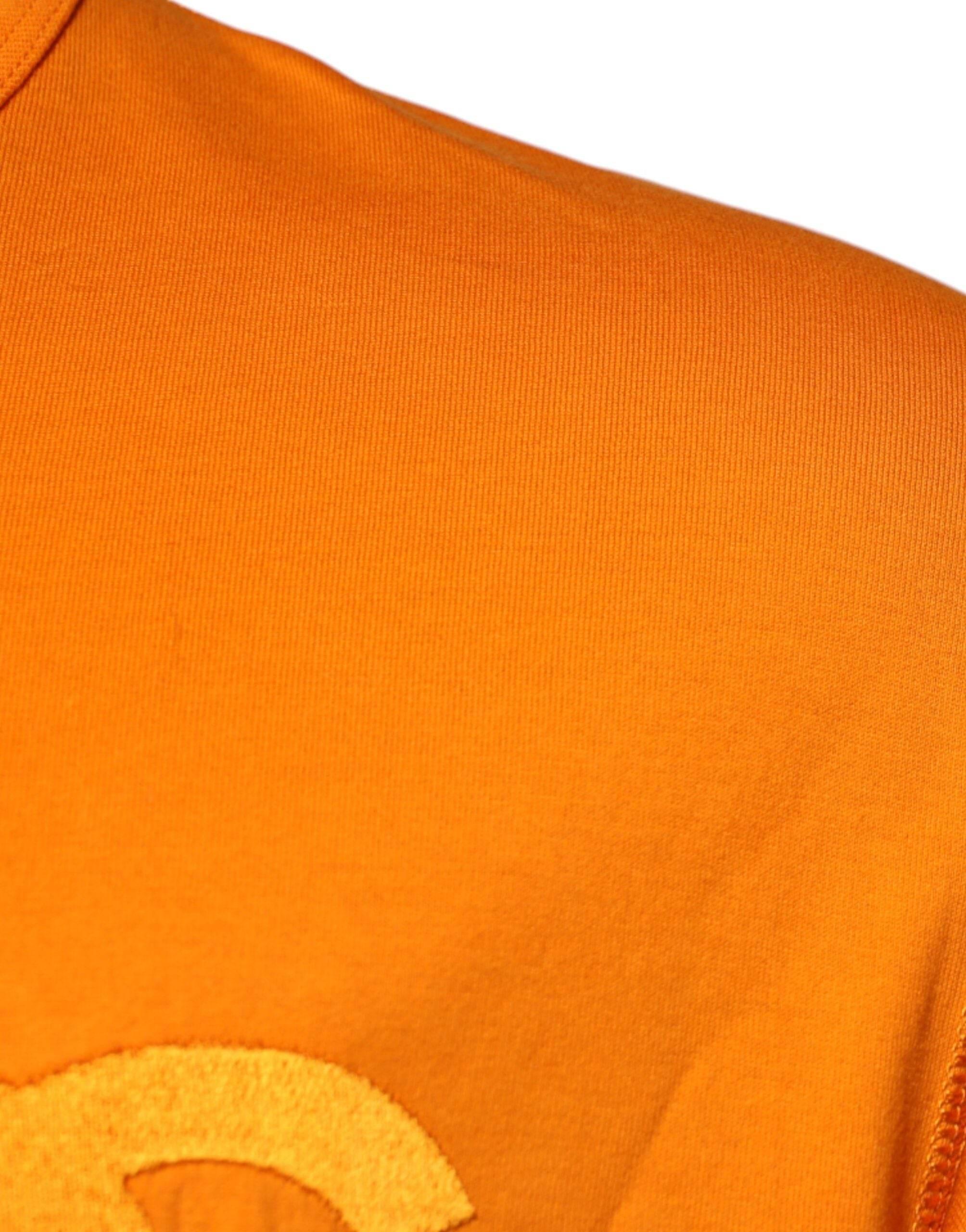 Dolce & Gabbana Orange Logo Cotton Crew Neck T-shirt - Hilstor