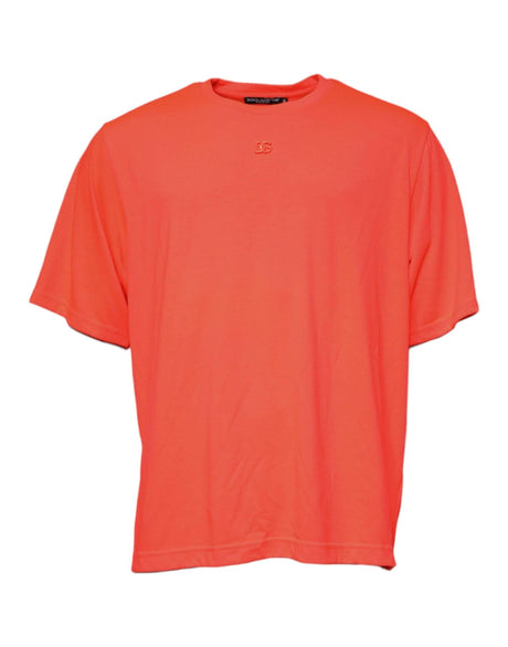 Dolce & Gabbana Orange Logo Polyester Crew Neck T-shirt - Hilstor