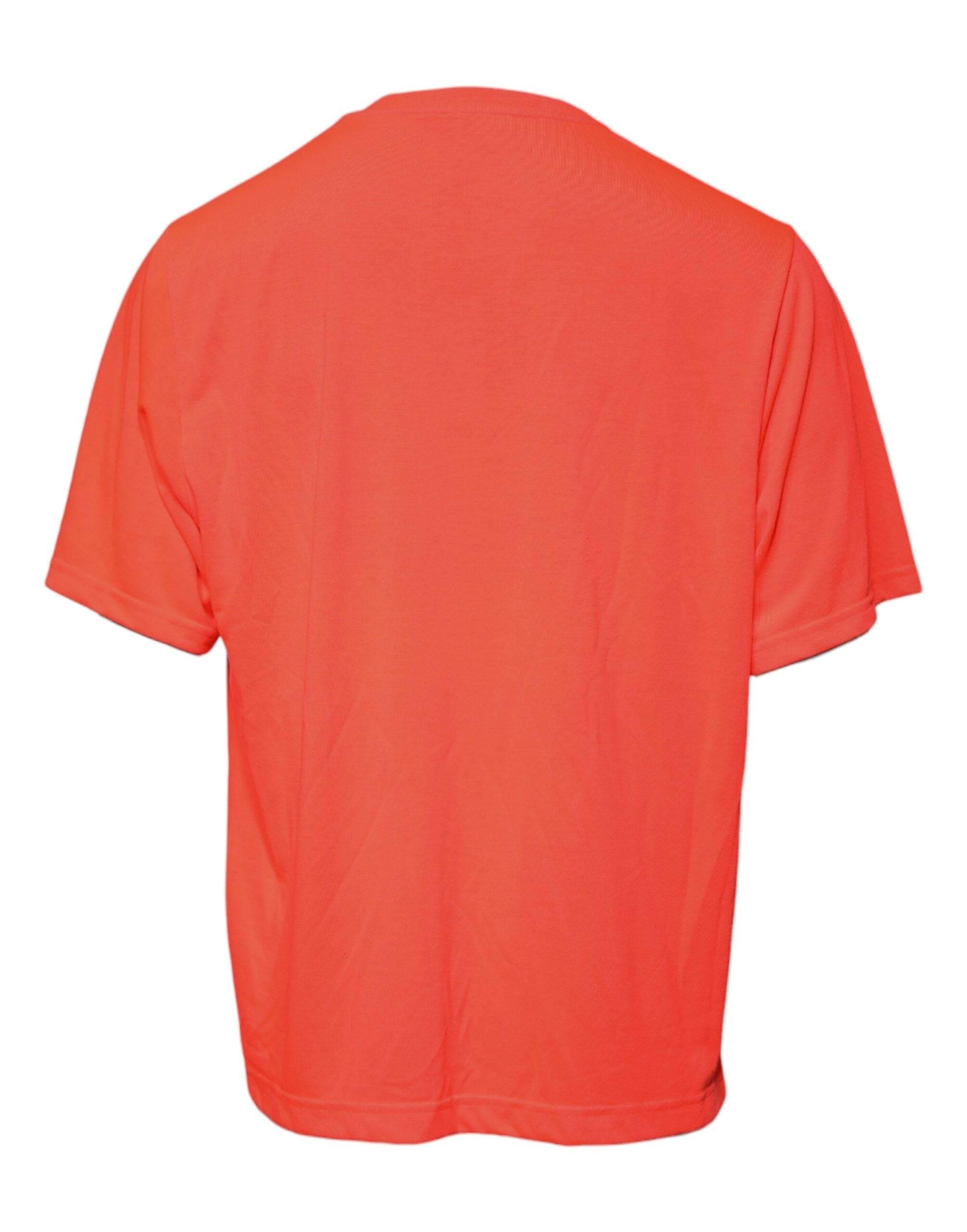 Dolce & Gabbana Orange Logo Polyester Crew Neck T-shirt - Hilstor