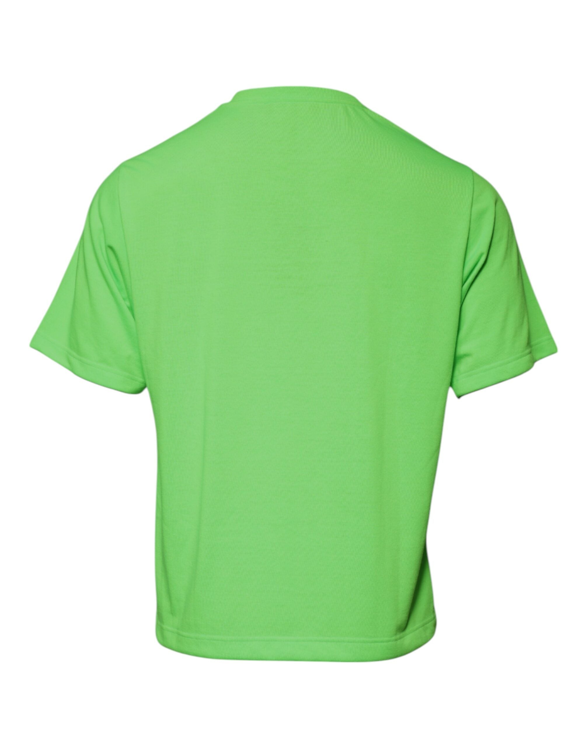 Dolce &amp; Gabbana grønt logo polyester T-shirt med rund hals