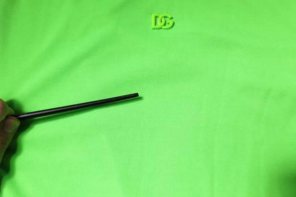 Dolce & Gabbana Green Logo Polyester Crew Neck T-shirt - Hilstor