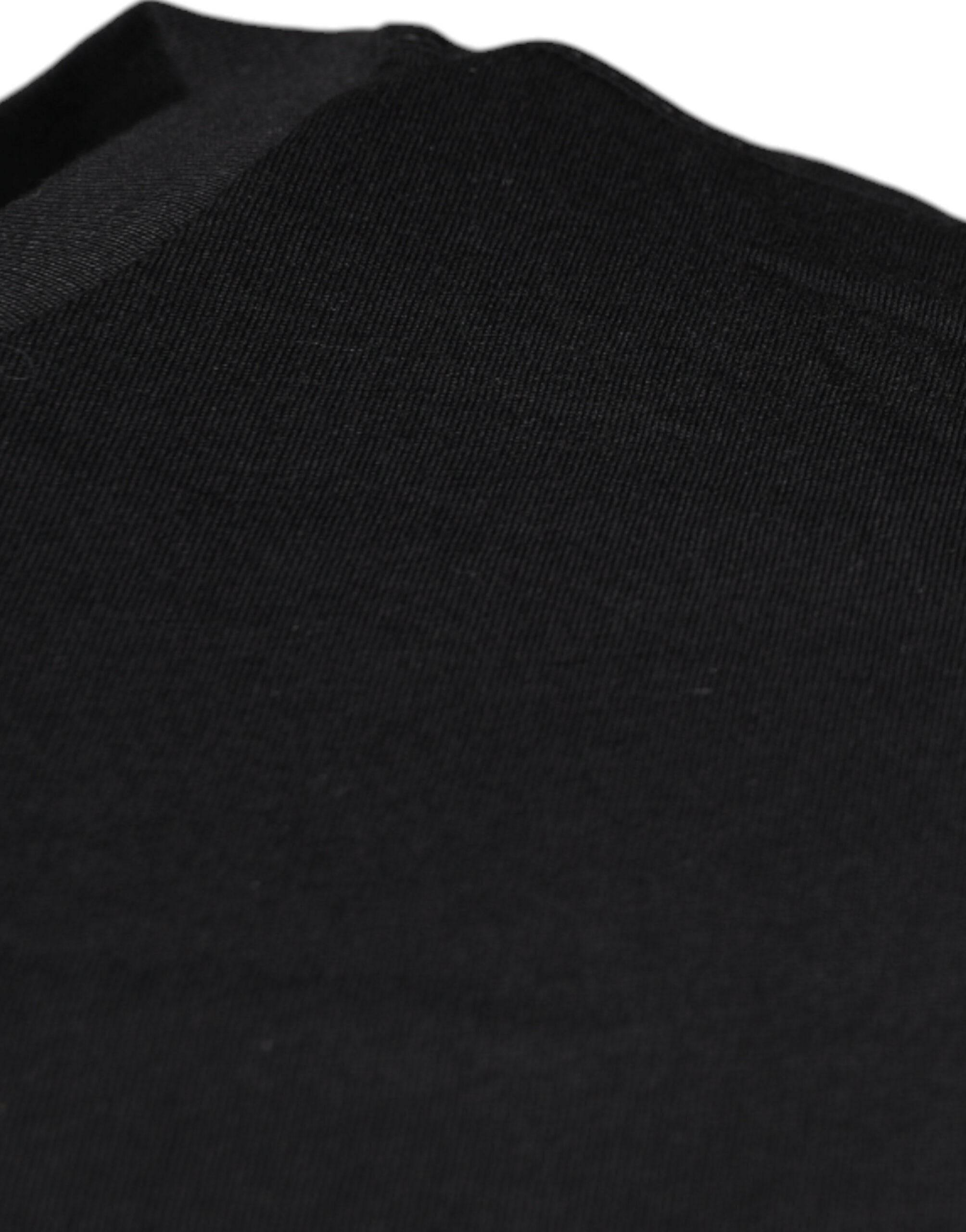 Dolce & Gabbana Black Cotton Crew Neck Short Sleeves T-shirt - Hilstor