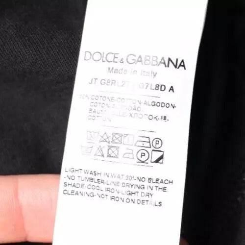 Dolce & Gabbana Blue Crown Crew Neck Short Sleeves T-shirt - Hilstor