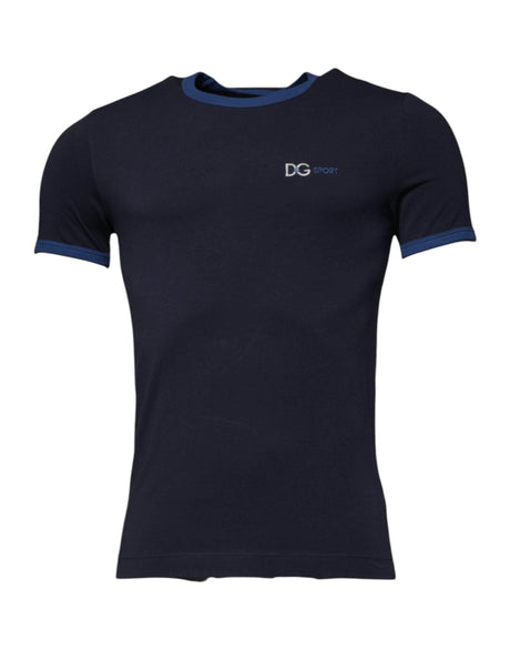 Dolce & Gabbana Blue Cotton Stretch Crewneck Underwear T-shirt - Hilstor