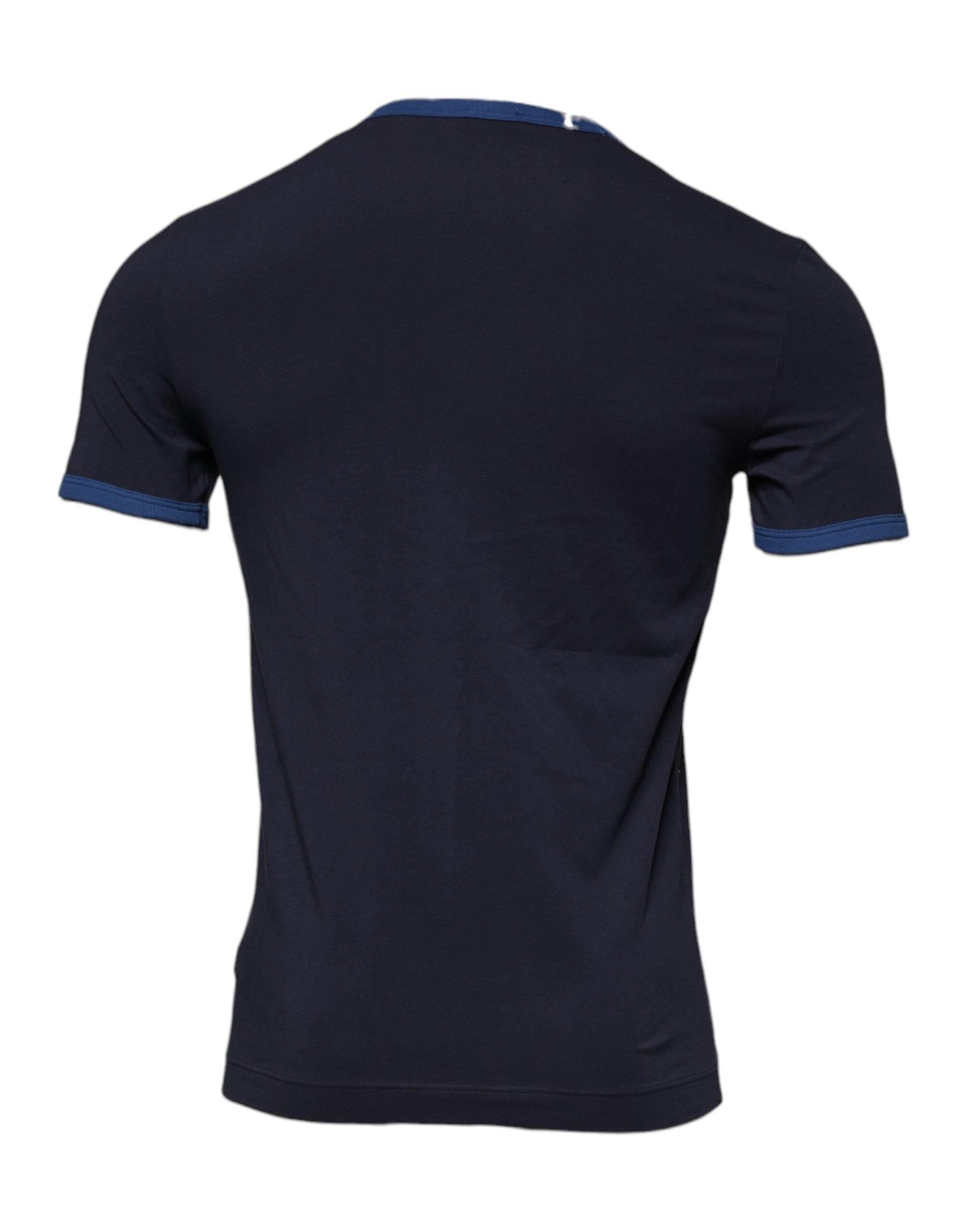 Dolce & Gabbana Blue Cotton Stretch Crewneck Underwear T-shirt - Hilstor