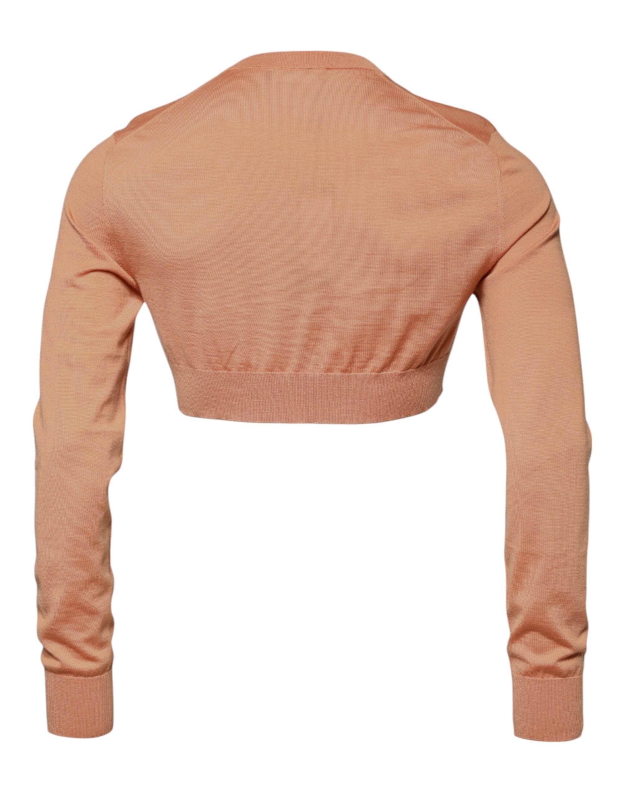 Dolce & Gabbana Beige Wool Crewneck Pullover Cropped Sweater - Hilstor