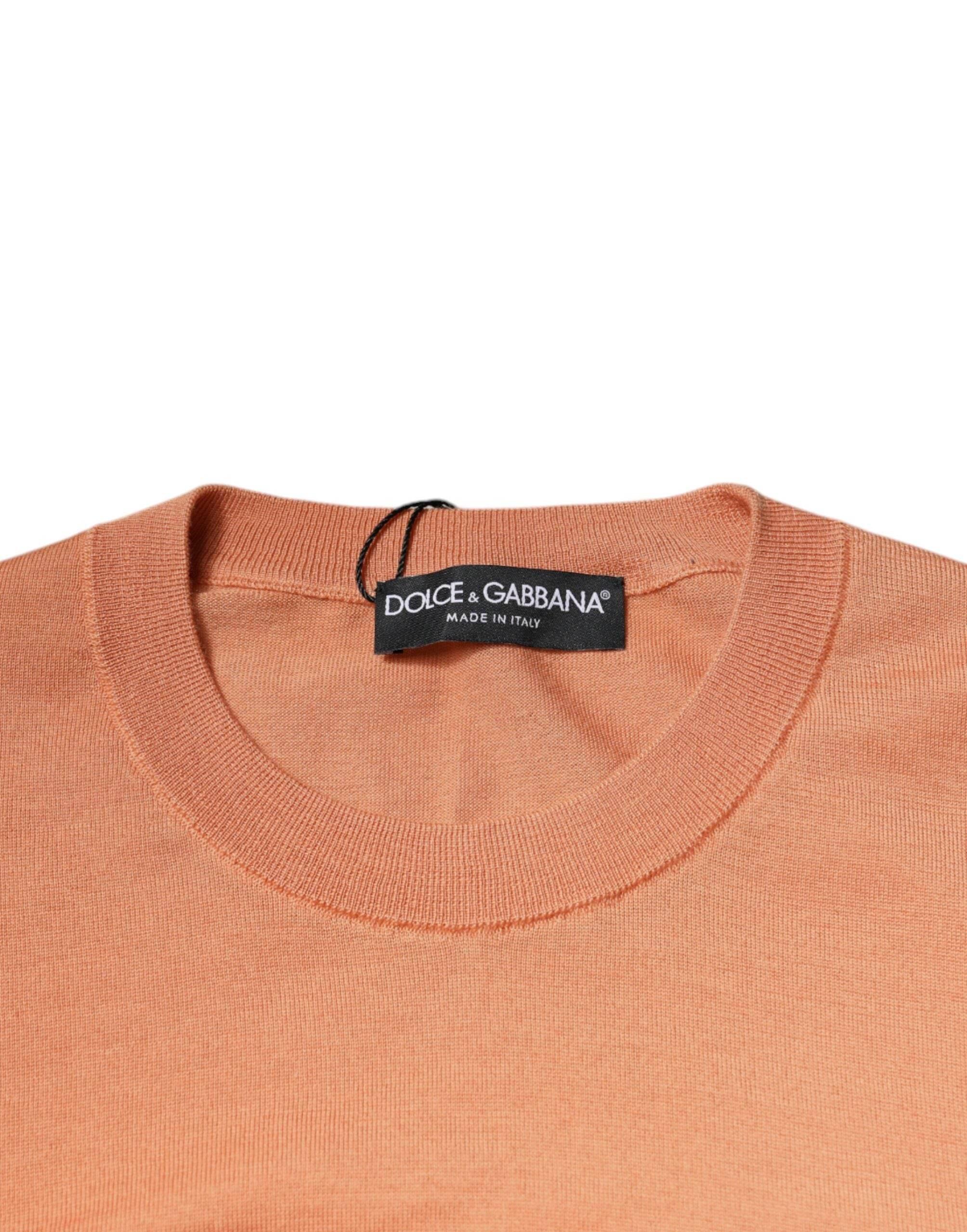 Dolce & Gabbana Beige Wool Crewneck Pullover Cropped Sweater - Hilstor