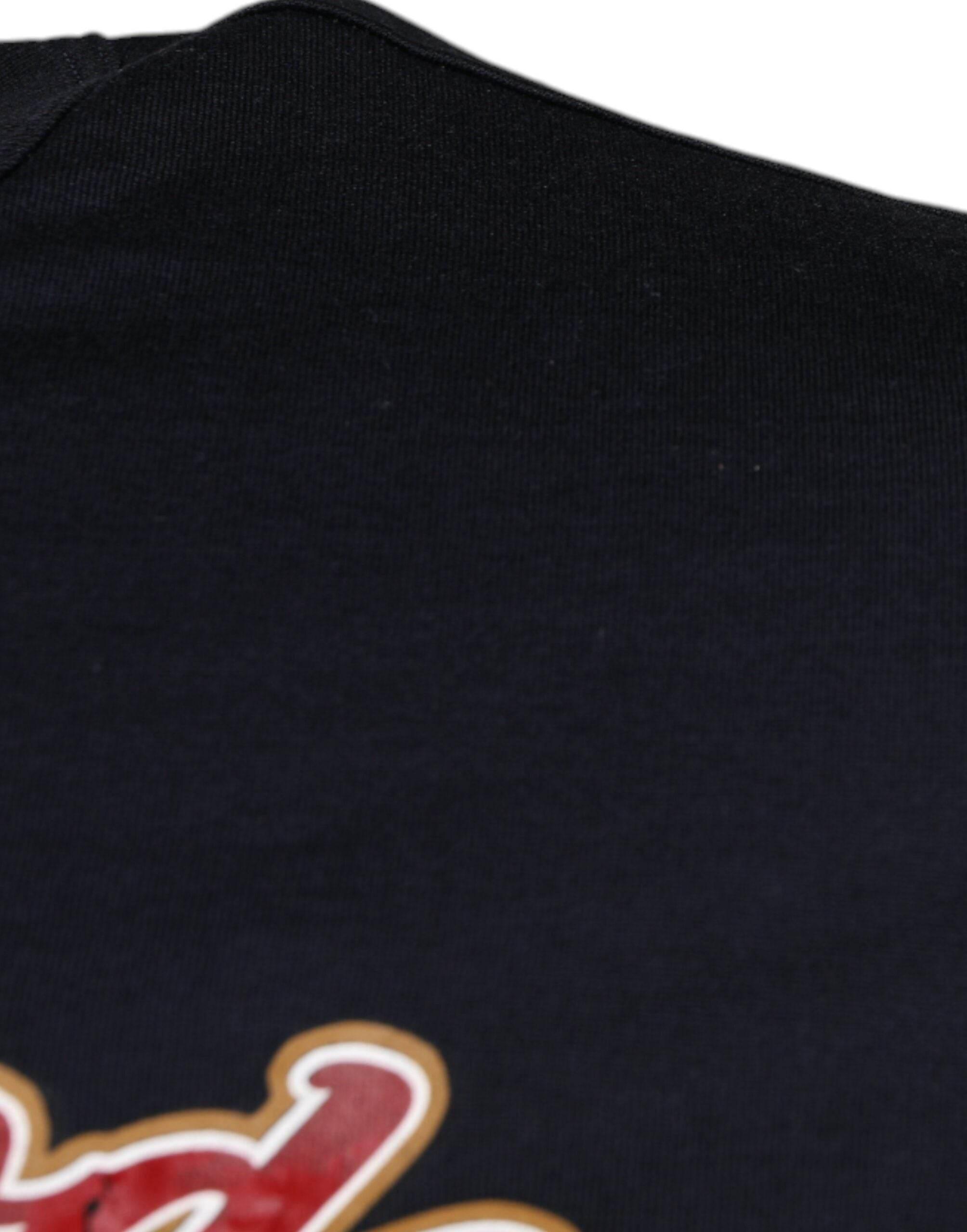 Dolce & Gabbana Blue Cotton Angel Print Short Sleeves T-shirt - Hilstor