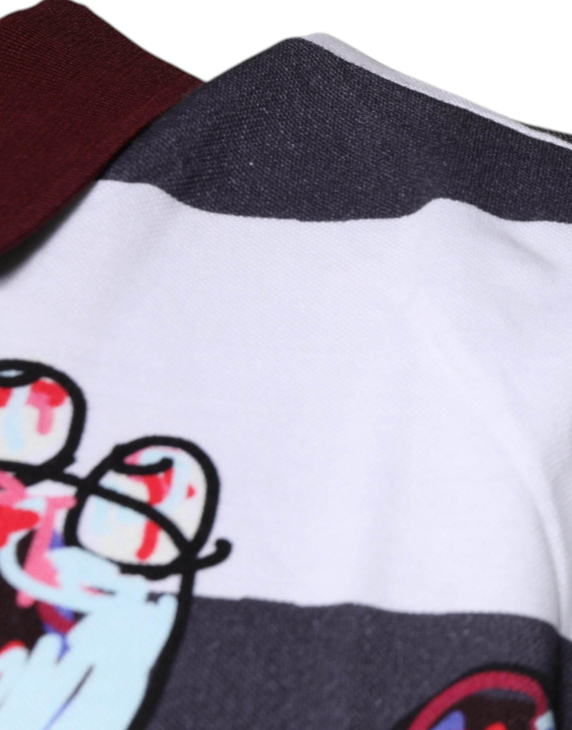 Dolce & Gabbana Multicolor Graphic Collared Polo T-shirt - Hilstor