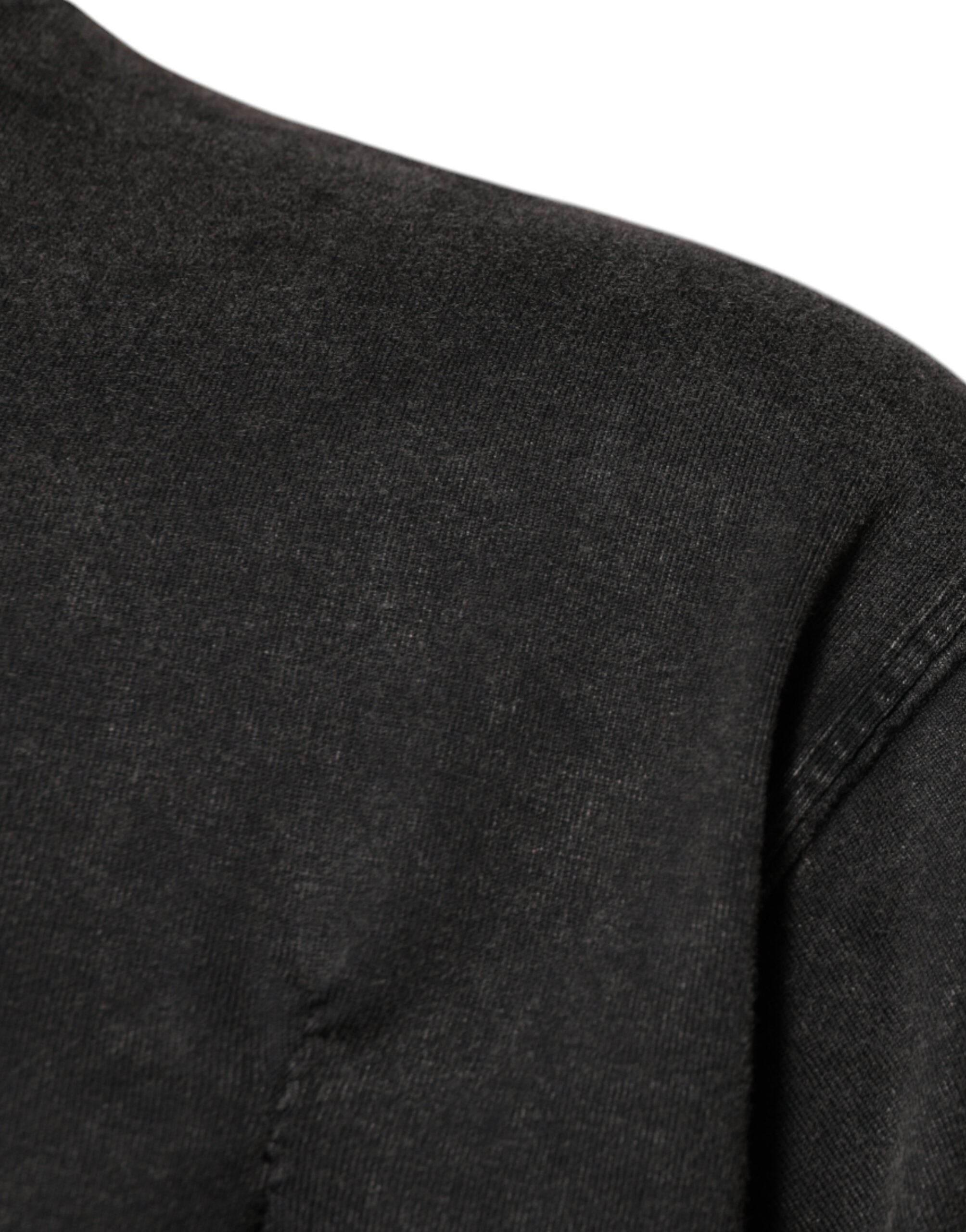 Dolce & Gabbana Gray Leopard Print Cotton Crew Neck T-shirt - Hilstor