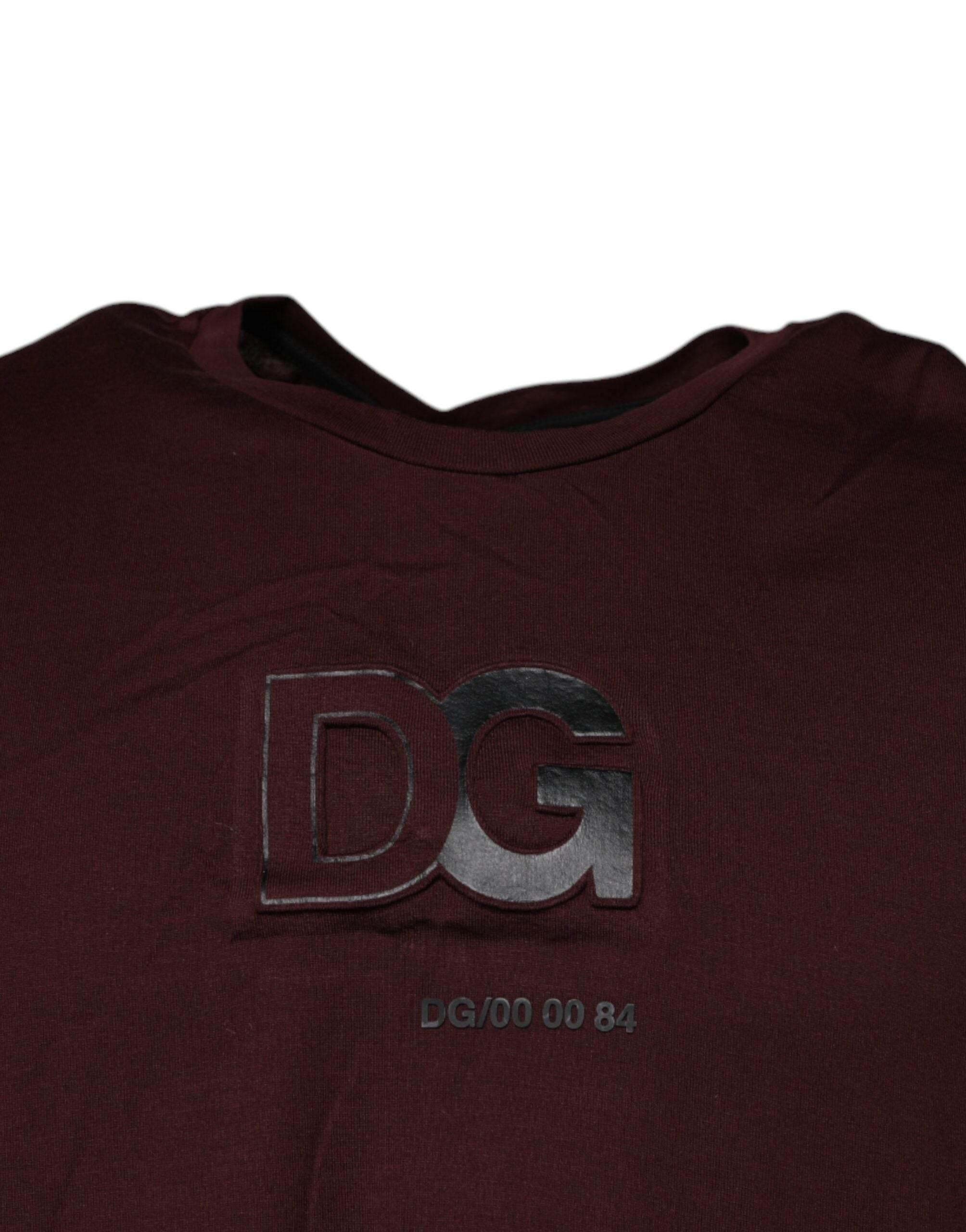 Dolce & Gabbana Brown Logo Print Cotton Crew Neck T-shirt - Hilstor
