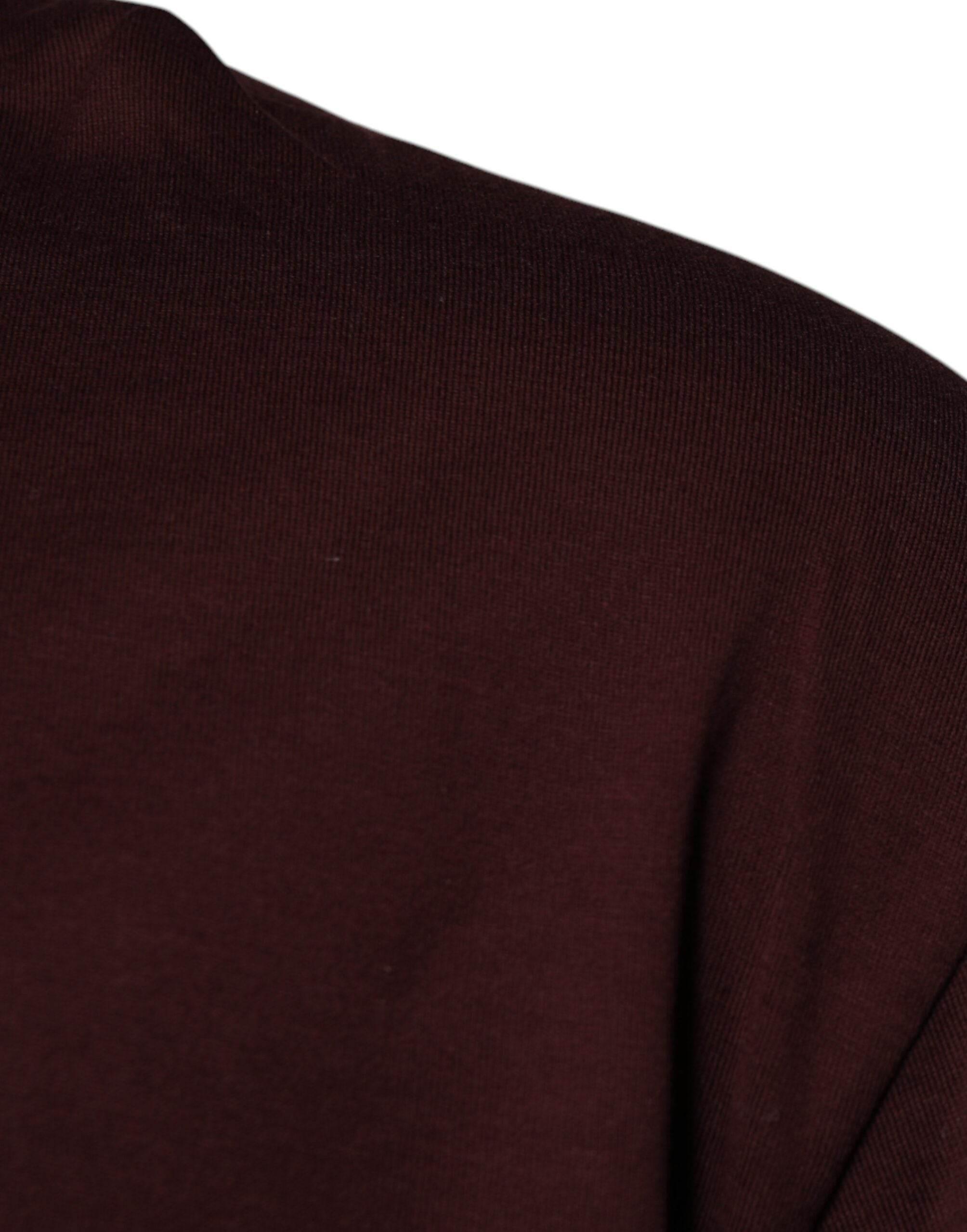 Dolce & Gabbana Brown Logo Print Cotton Crew Neck T-shirt - Hilstor