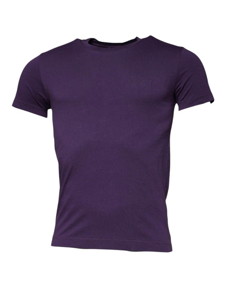 Dolce & Gabbana Violet Cotton Crew Neck Short Sleeve T-shirt - Hilstor