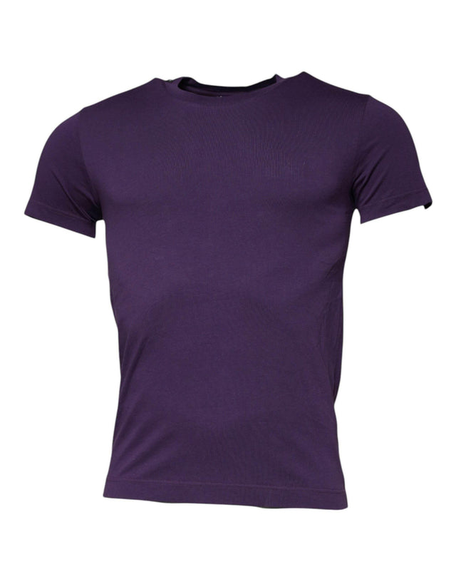 Dolce & Gabbana Violet Cotton Crew Neck Short Sleeve T-shirt - Hilstor